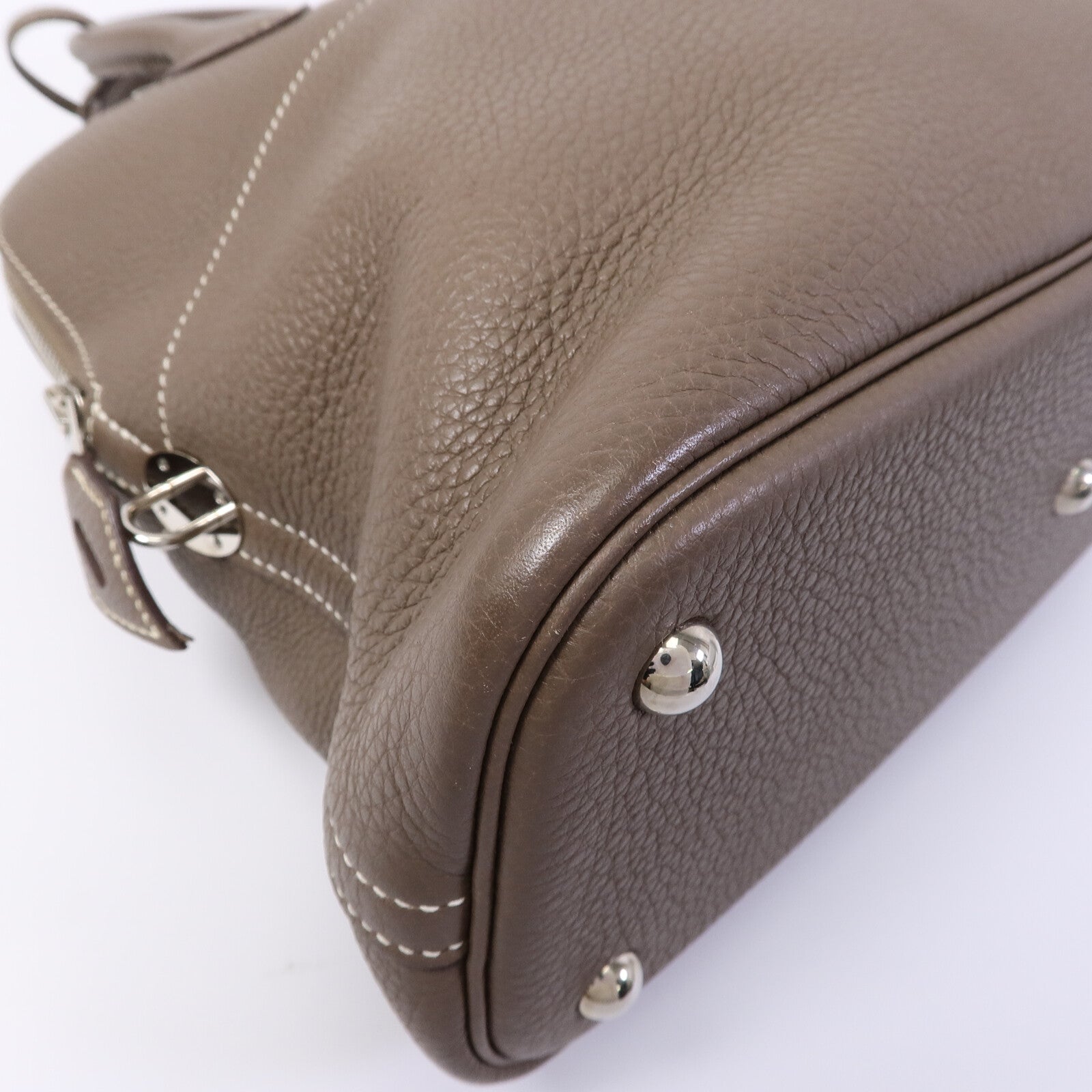 HERMES Clemence皮革Bolide 31手挽袋Etoupe
