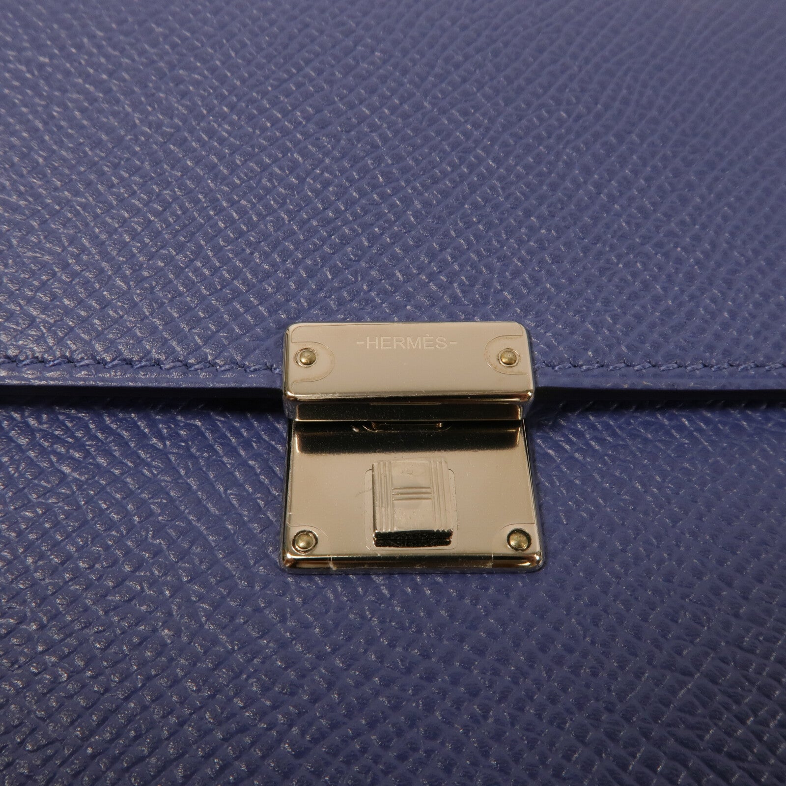 HERMES Epsom皮革Clic 16肩背袋Blue Brighton