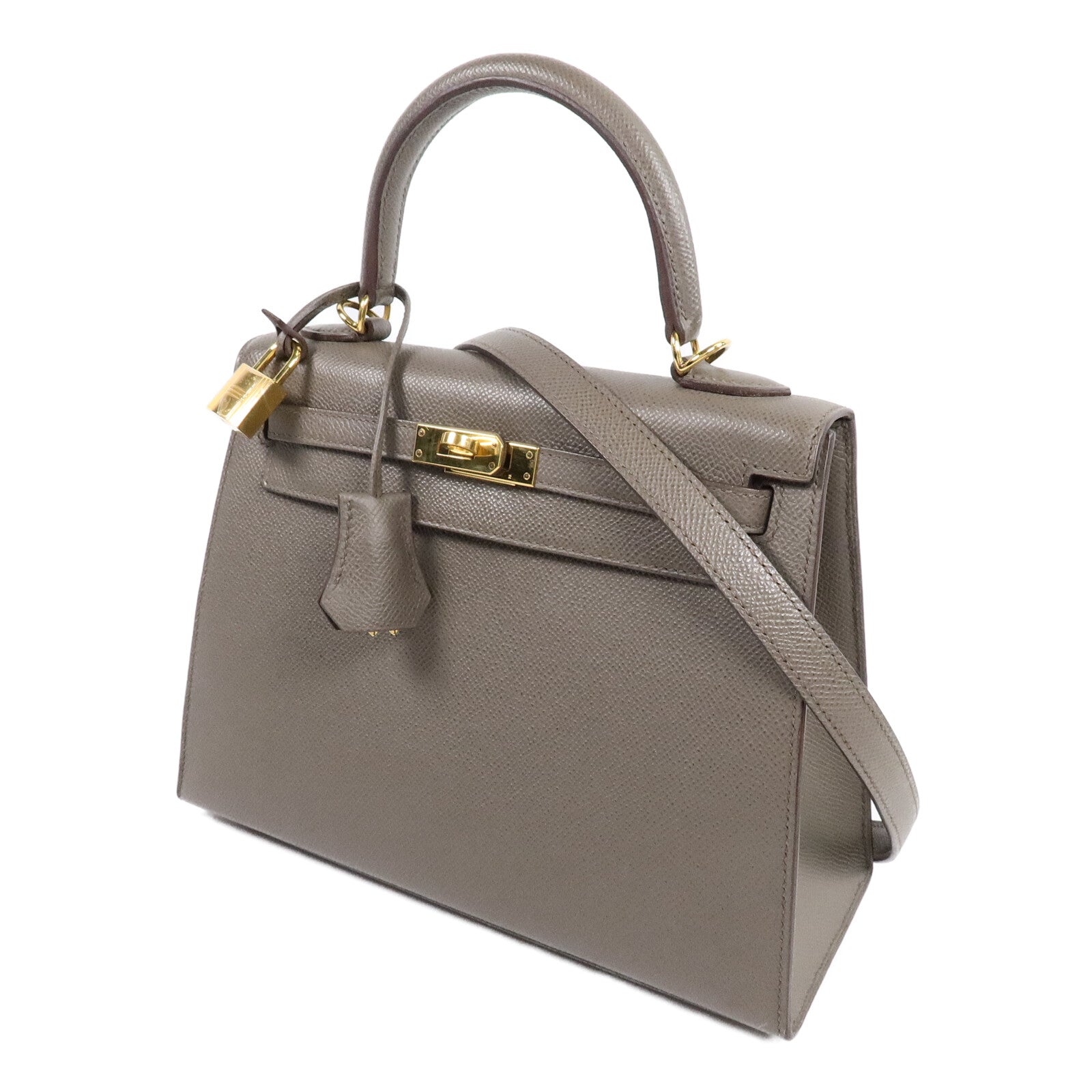 HERMES Epsom皮革Kelly 25手挽肩背兩用袋Etain