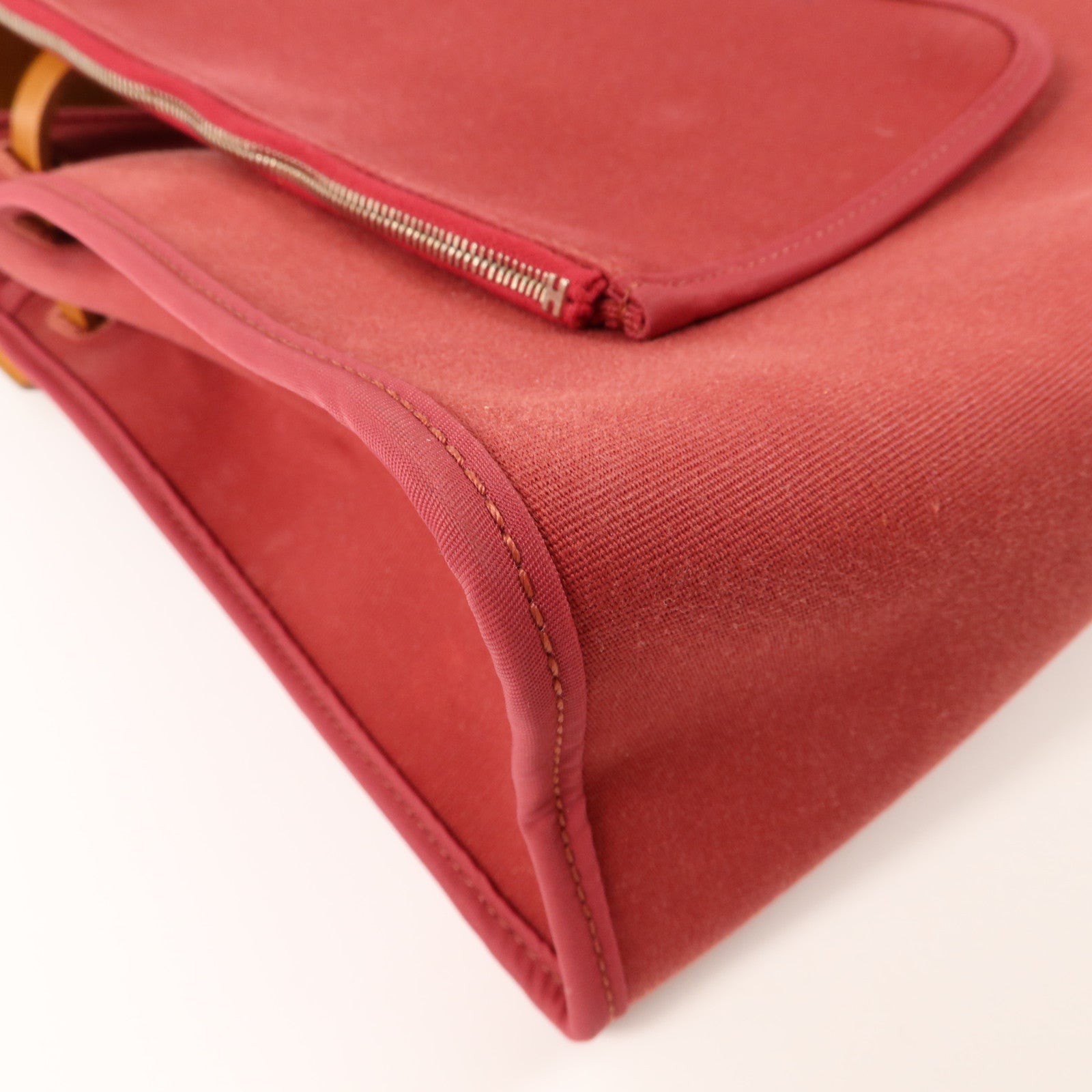 HERMES 帆布Herbag PM手挽肩背兩用袋Rubis/Fauve