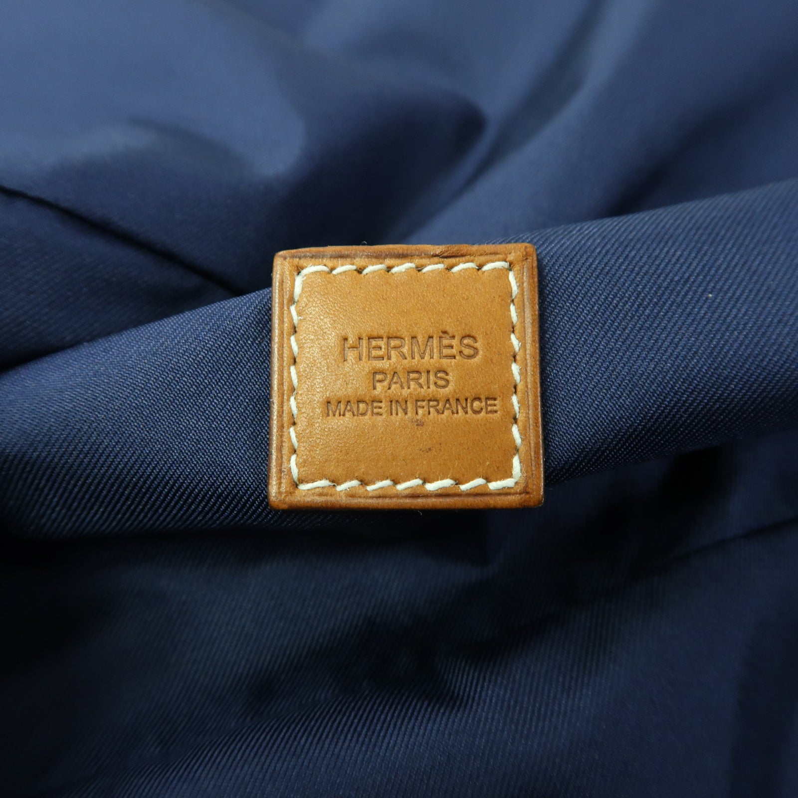 HERMES 【激減優惠】絲質Pouch銀扣手拿包藍色