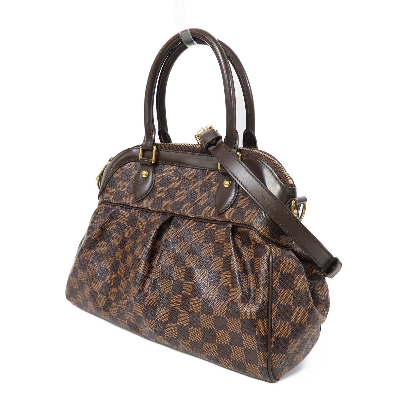 LOUIS VUITTON 【激減優惠】Damier Trevi PM金扣手挽肩背兩用袋啡色