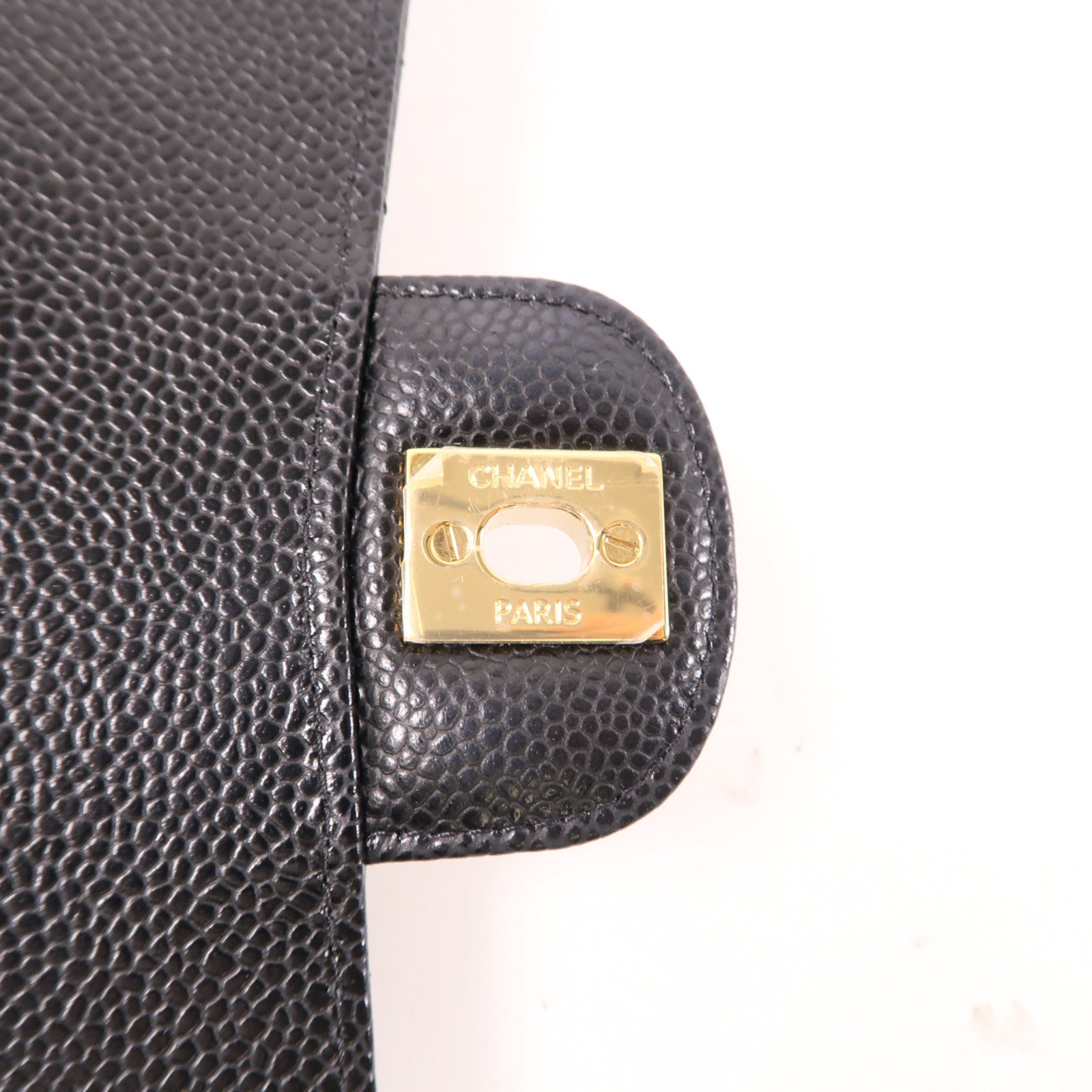 CHANEL 菱格牛皮皮革Classic 25金扣鏈帶肩背袋黑色