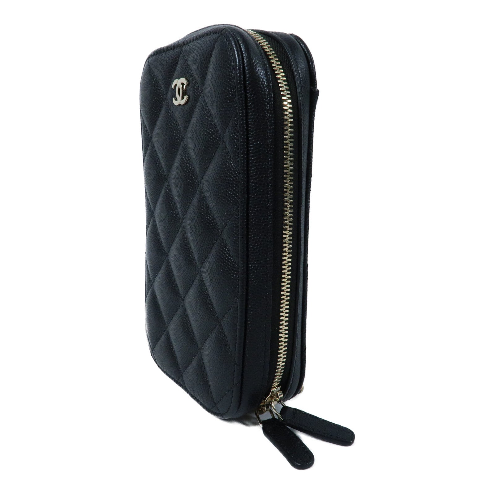 CHANEL 牛皮皮革Phone Bag金扣鏈帶肩背袋