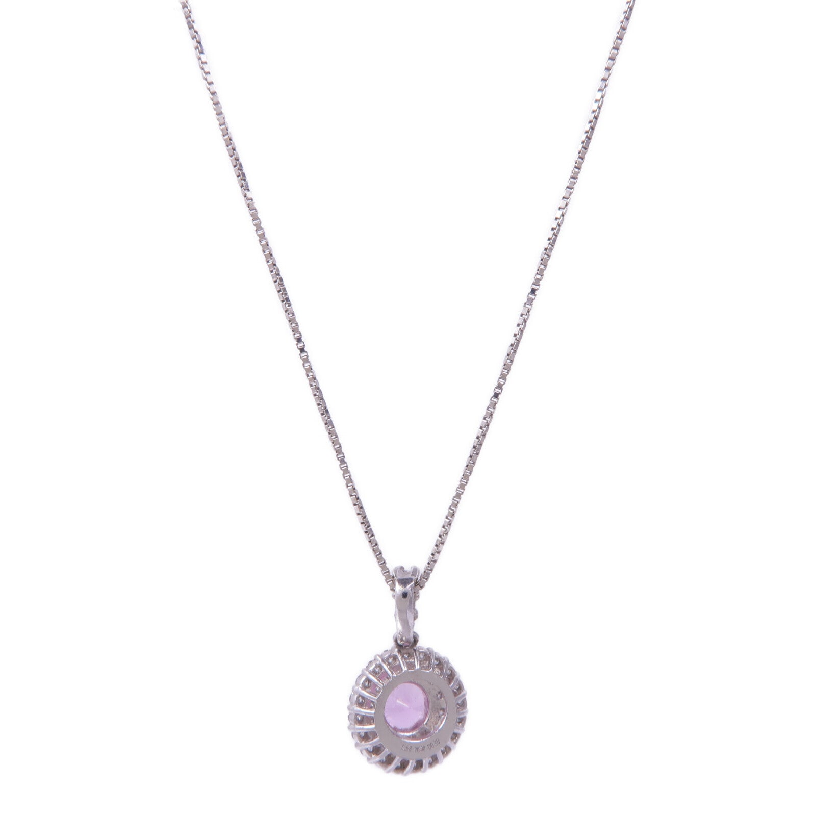 JEWELRY 【激減優惠】PT900鉑金/18K白金Pink Sapphire Diamond Ring粉紅藍寶石/鑽石項鍊
