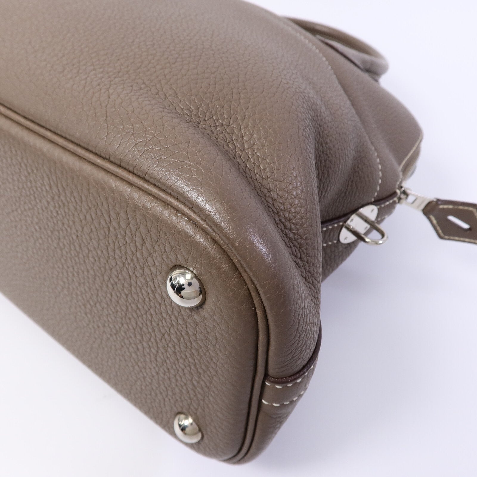 HERMES Clemence皮革Bolide 31手挽袋Etoupe