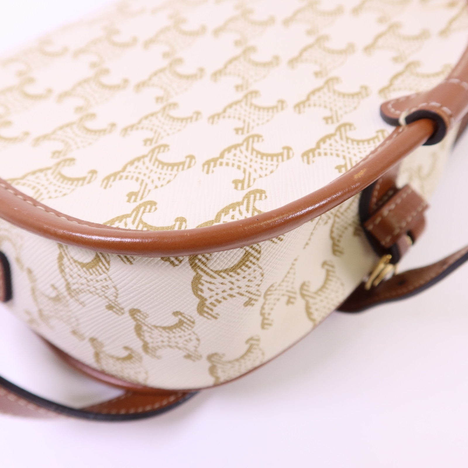 CELINE 塗層帆布Folco金扣肩背袋