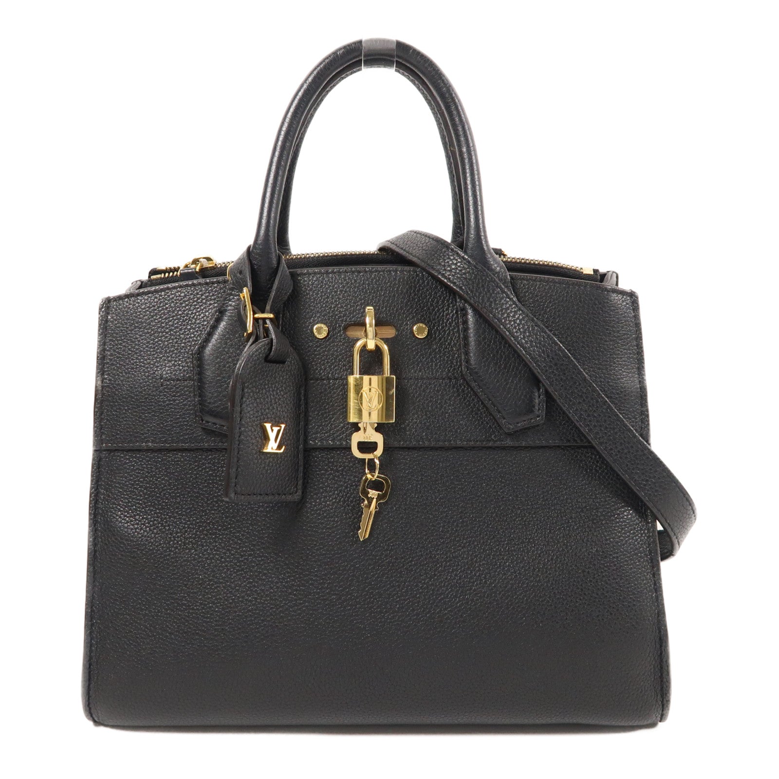 LOUIS VUITTON 牛皮皮革City Steamer PM金扣手挽肩背兩用袋