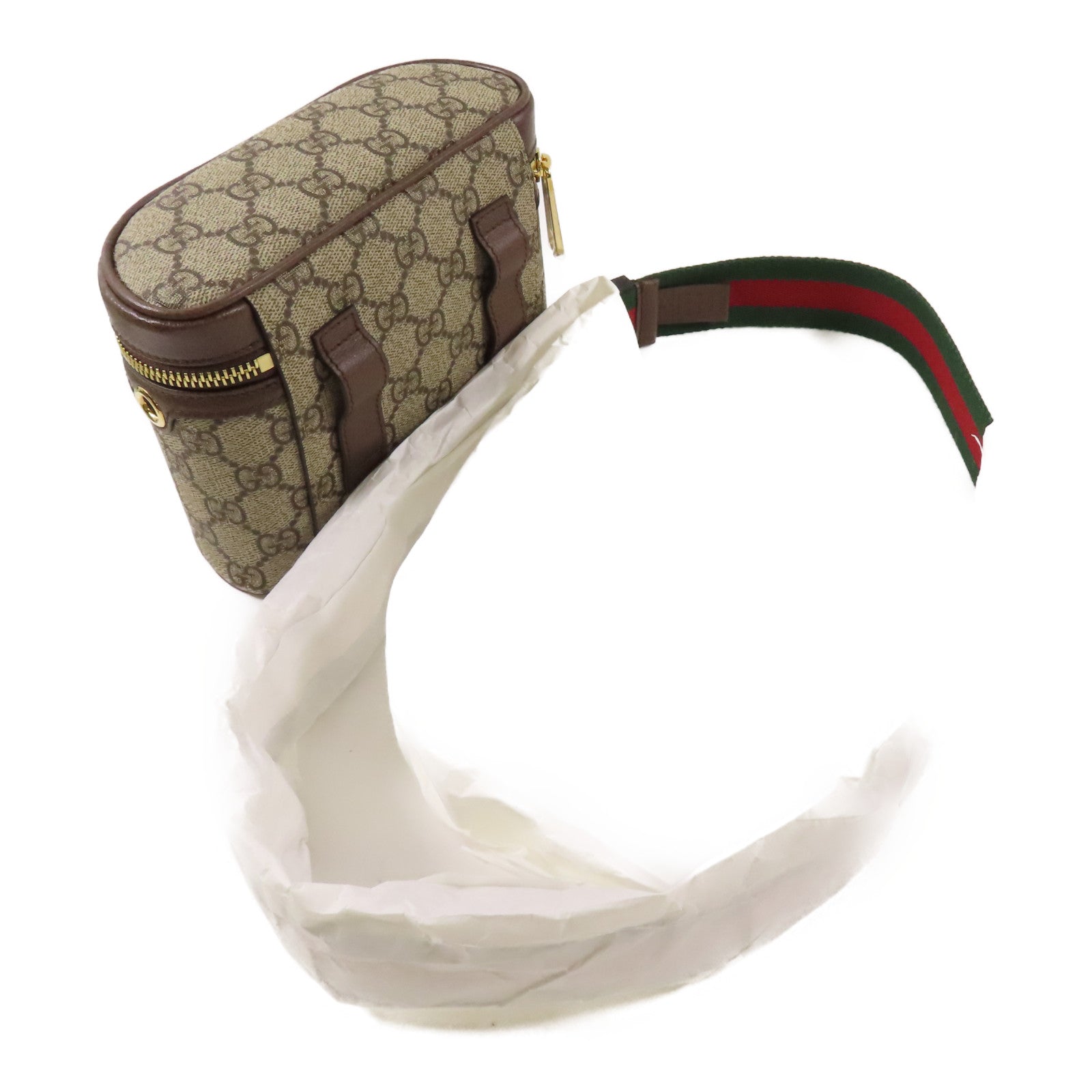 GUCCI 塗層帆布GG Supreme Ophidia金扣腰包/鏈帶肩背袋