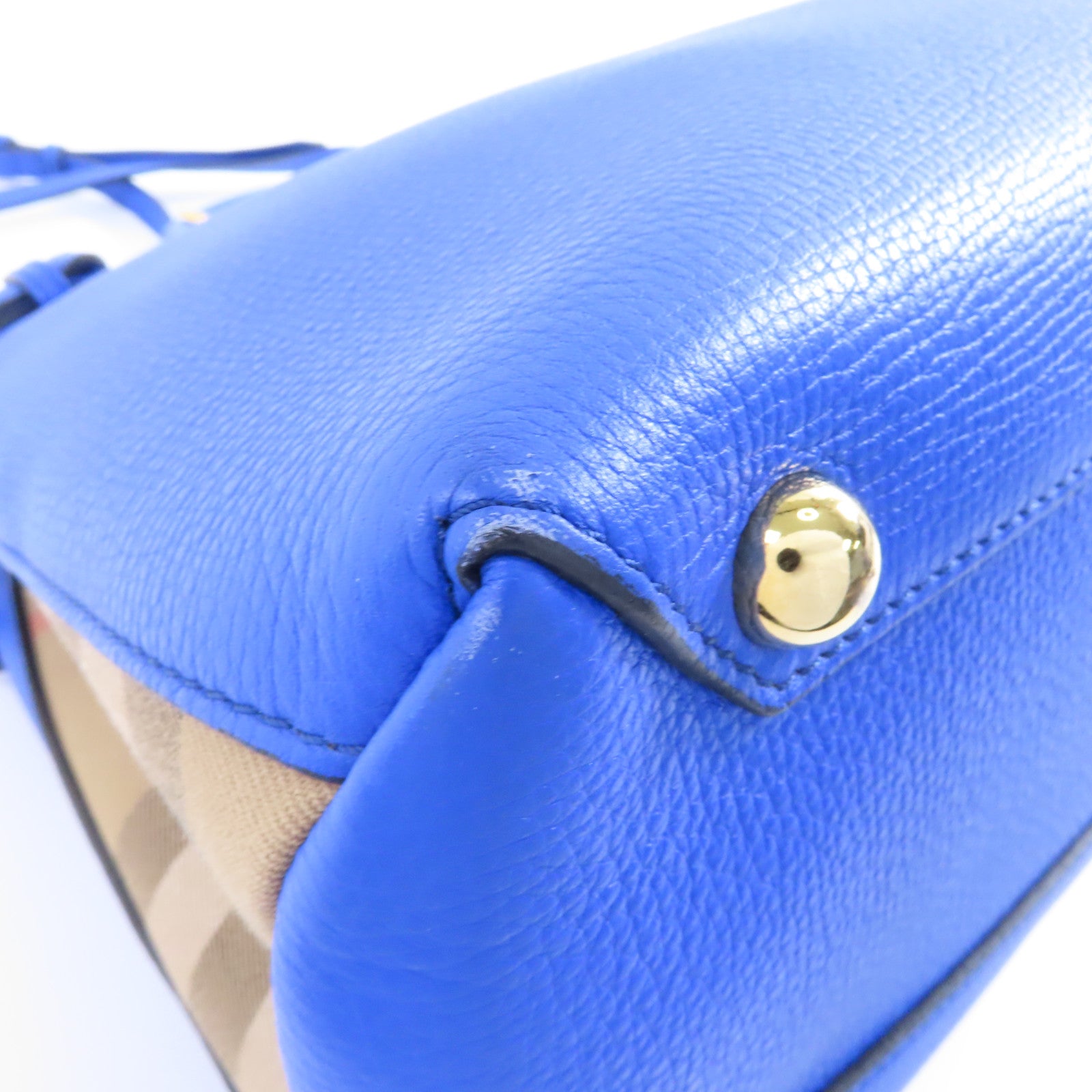 BURBERRY 牛皮皮革2way Shoulder Bag金扣手挽肩背兩用袋藍色