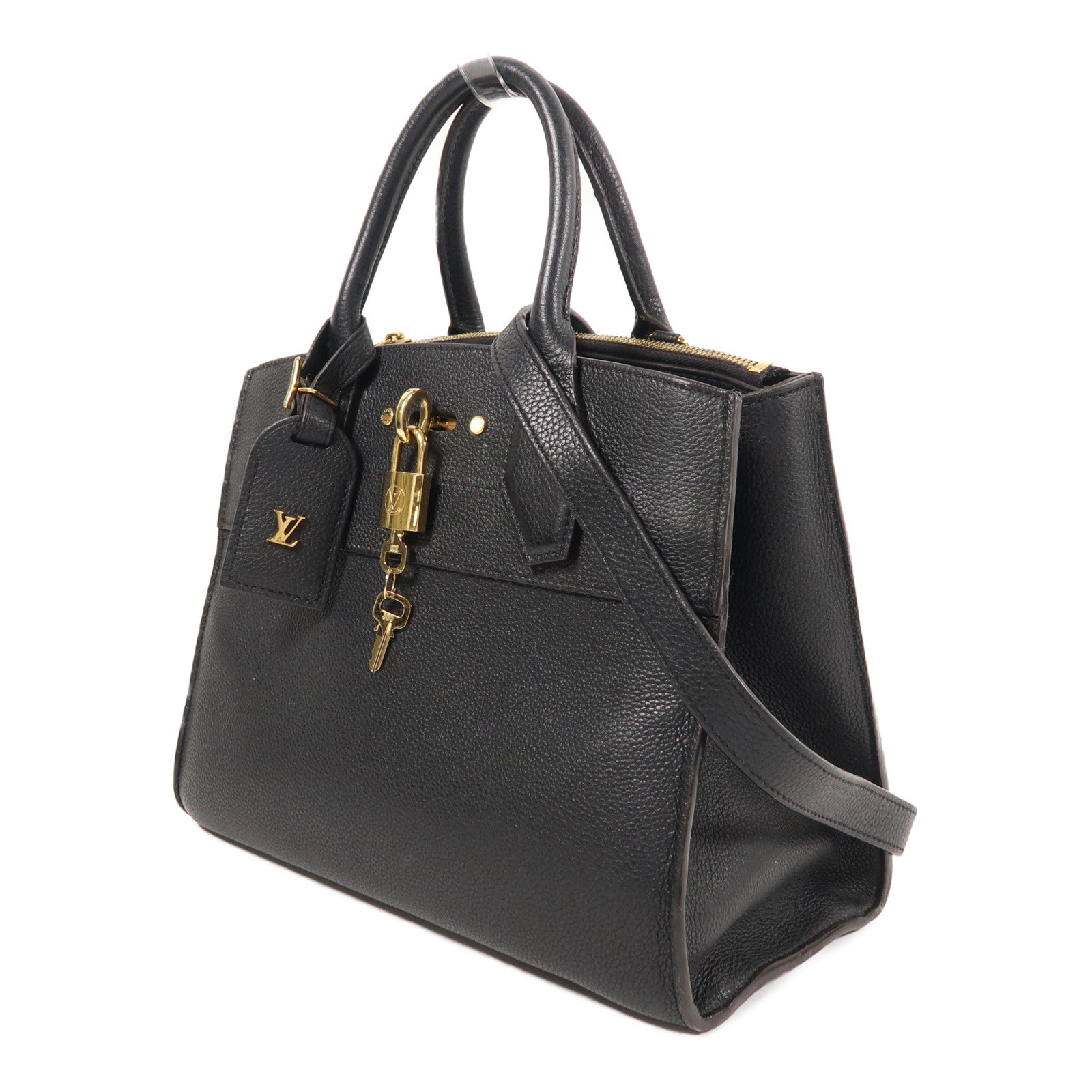 LOUIS VUITTON 牛皮皮革City Steamer PM金扣手挽肩背兩用袋