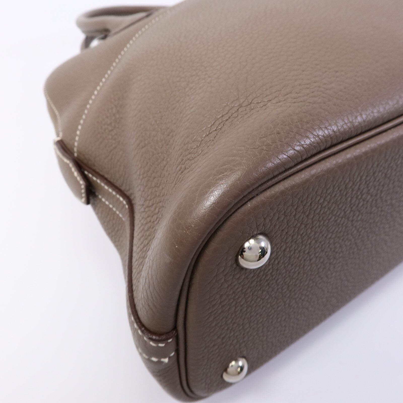 HERMES Clemence皮革Bolide 31手挽袋Etoupe