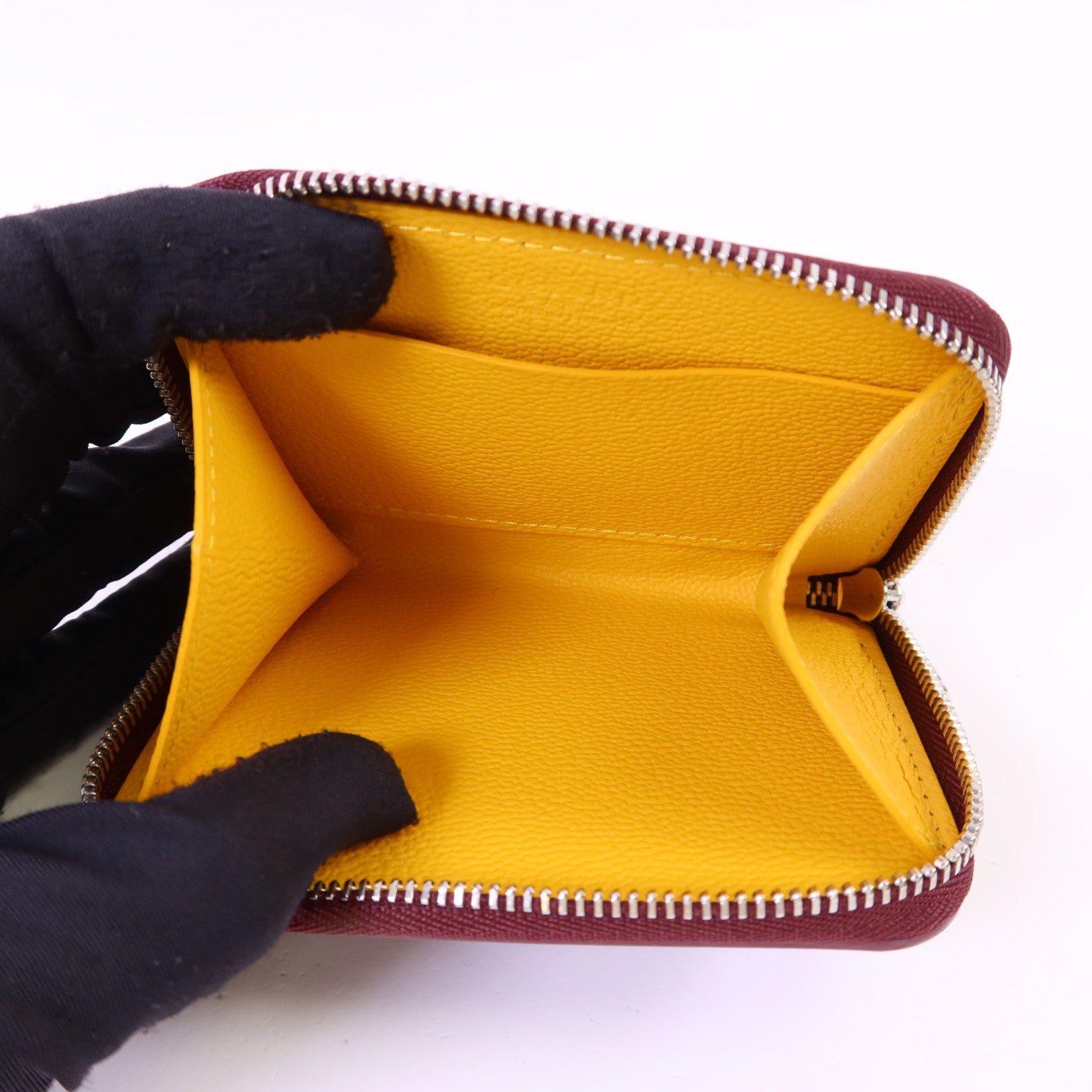 GOYARD 塗層帆布/牛皮皮革Matignon Mini Wallet銀扣錢包