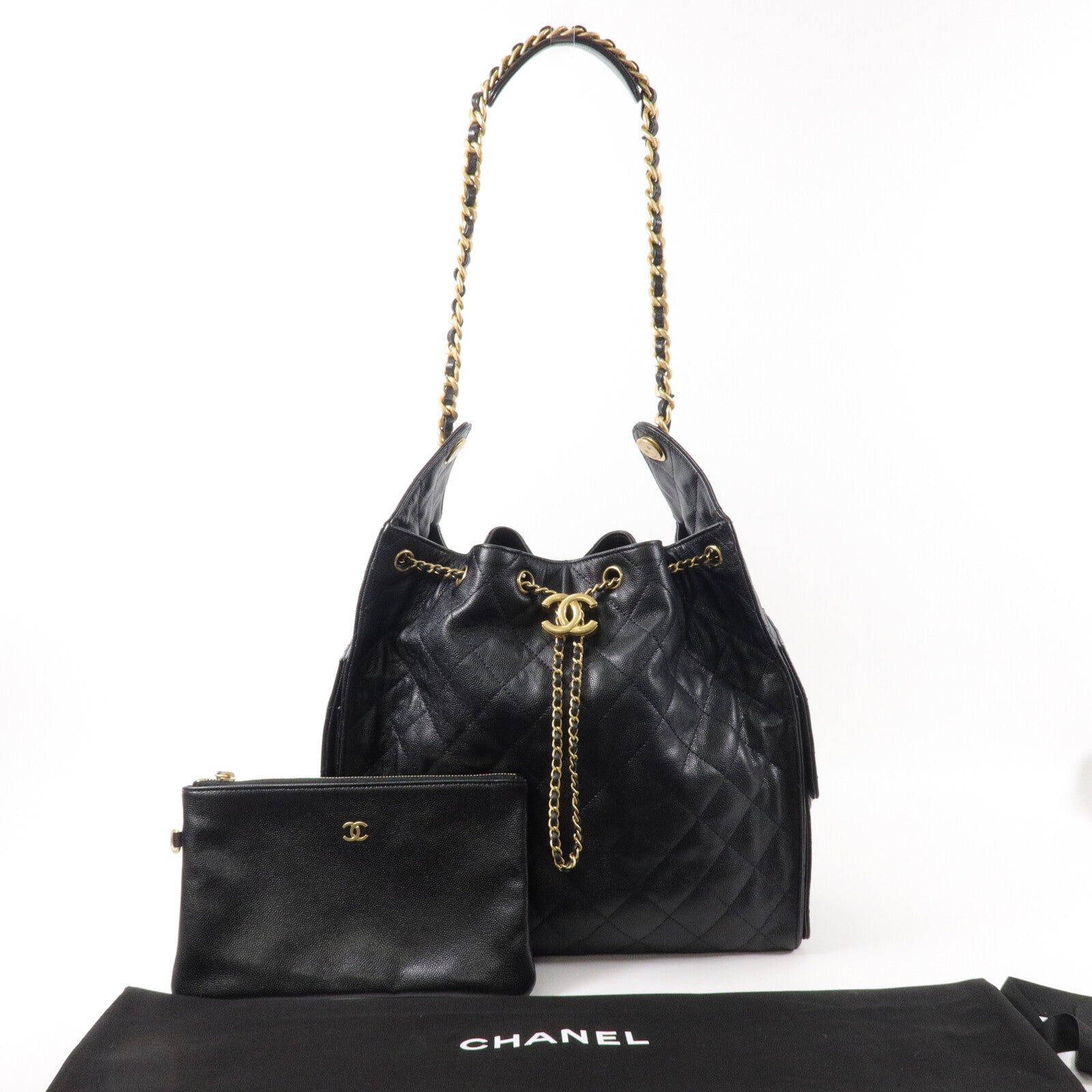 CHANEL 牛皮皮革Chanel 25 Medium鏈帶肩背袋
