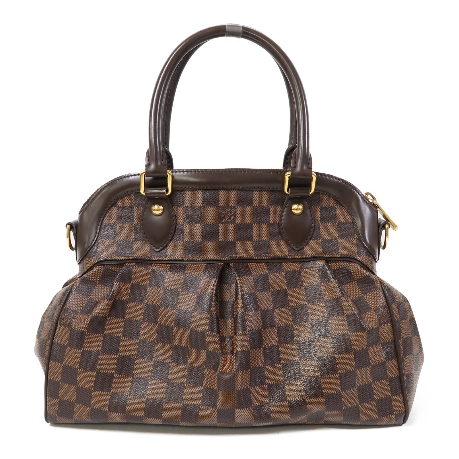 LOUIS VUITTON 【激減優惠】Damier Trevi PM金扣手挽肩背兩用袋啡色