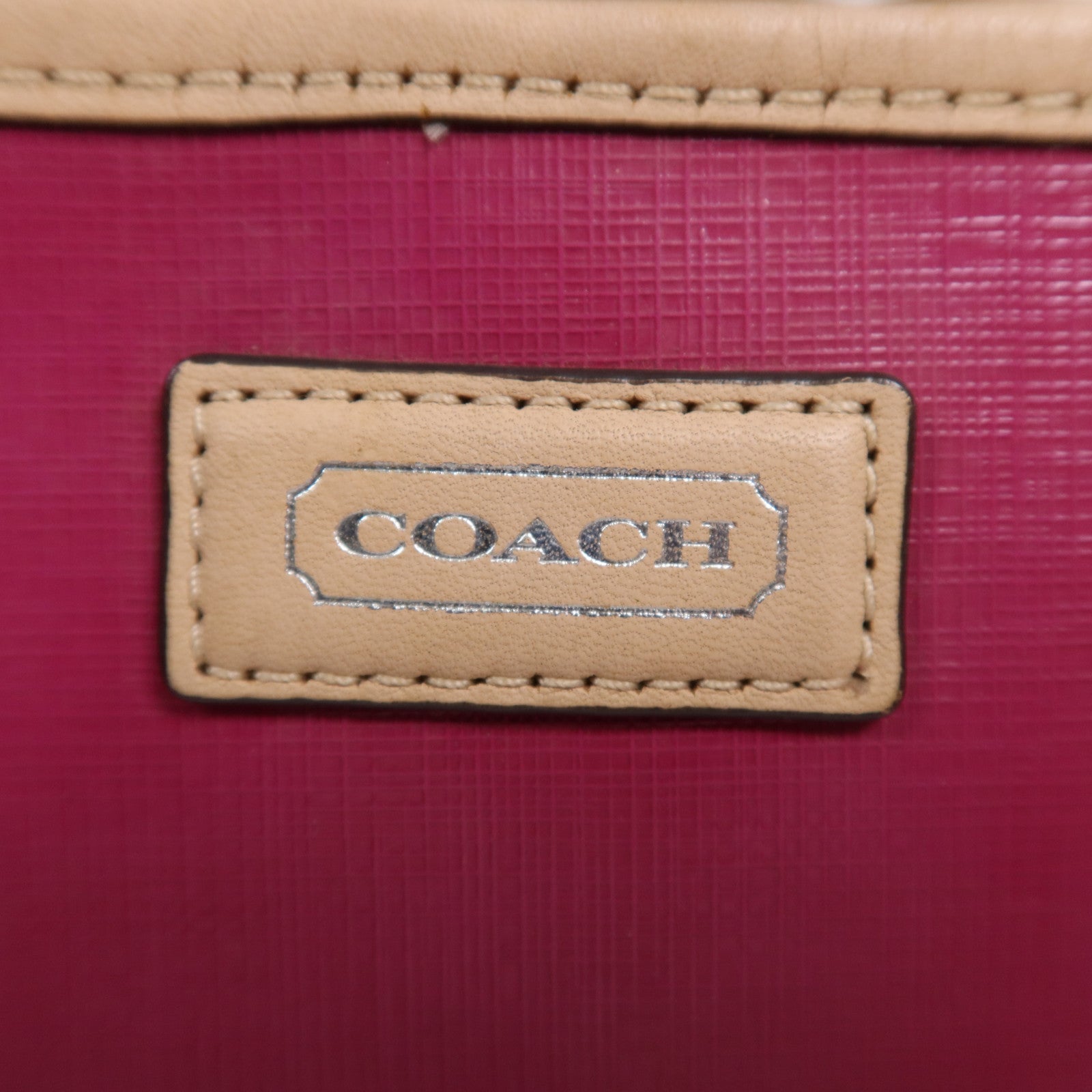 COACH 牛皮皮革Tote Bag銀扣手挽袋