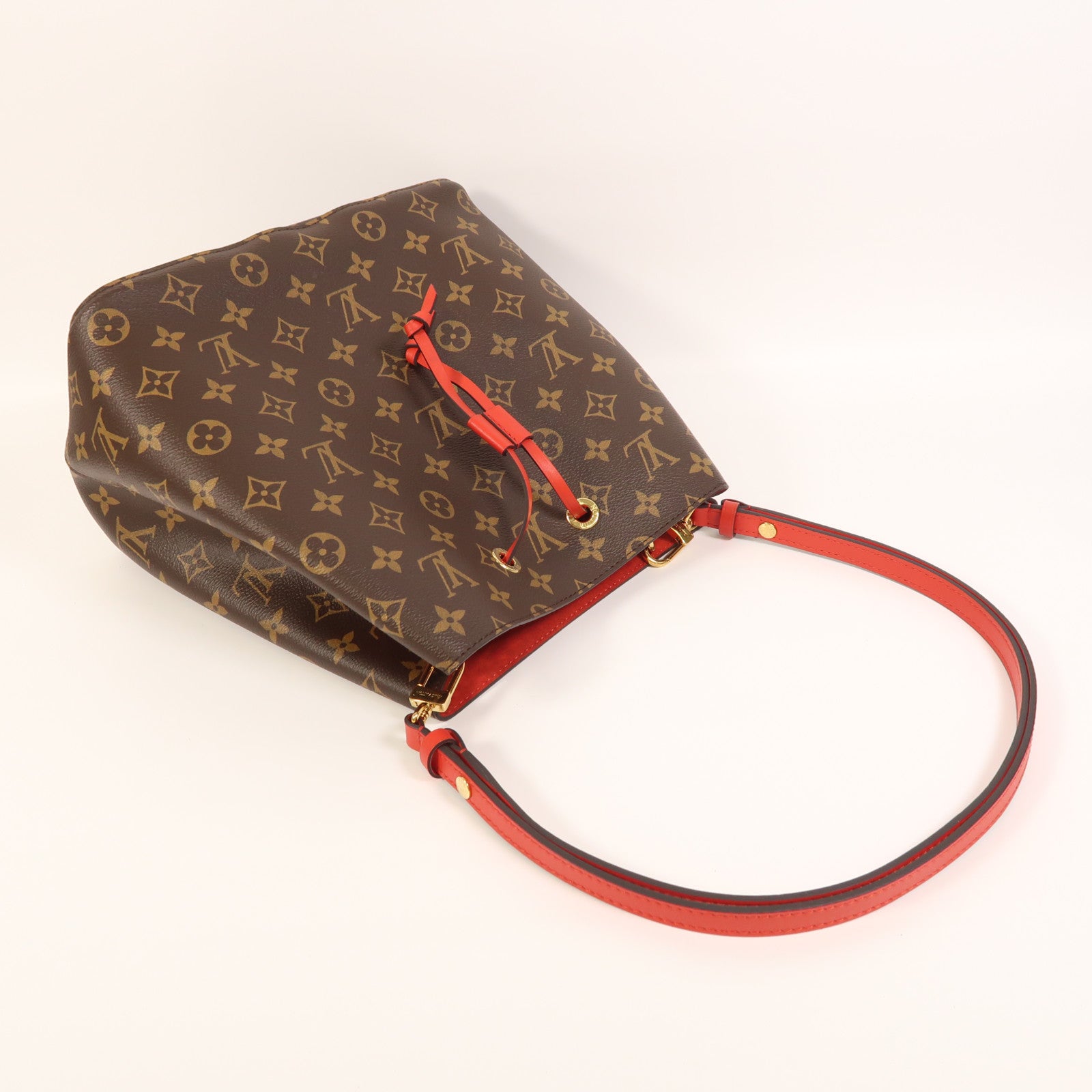 LOUIS VUITTON Monogram Neo Noe MM金扣肩背袋Coquelicot