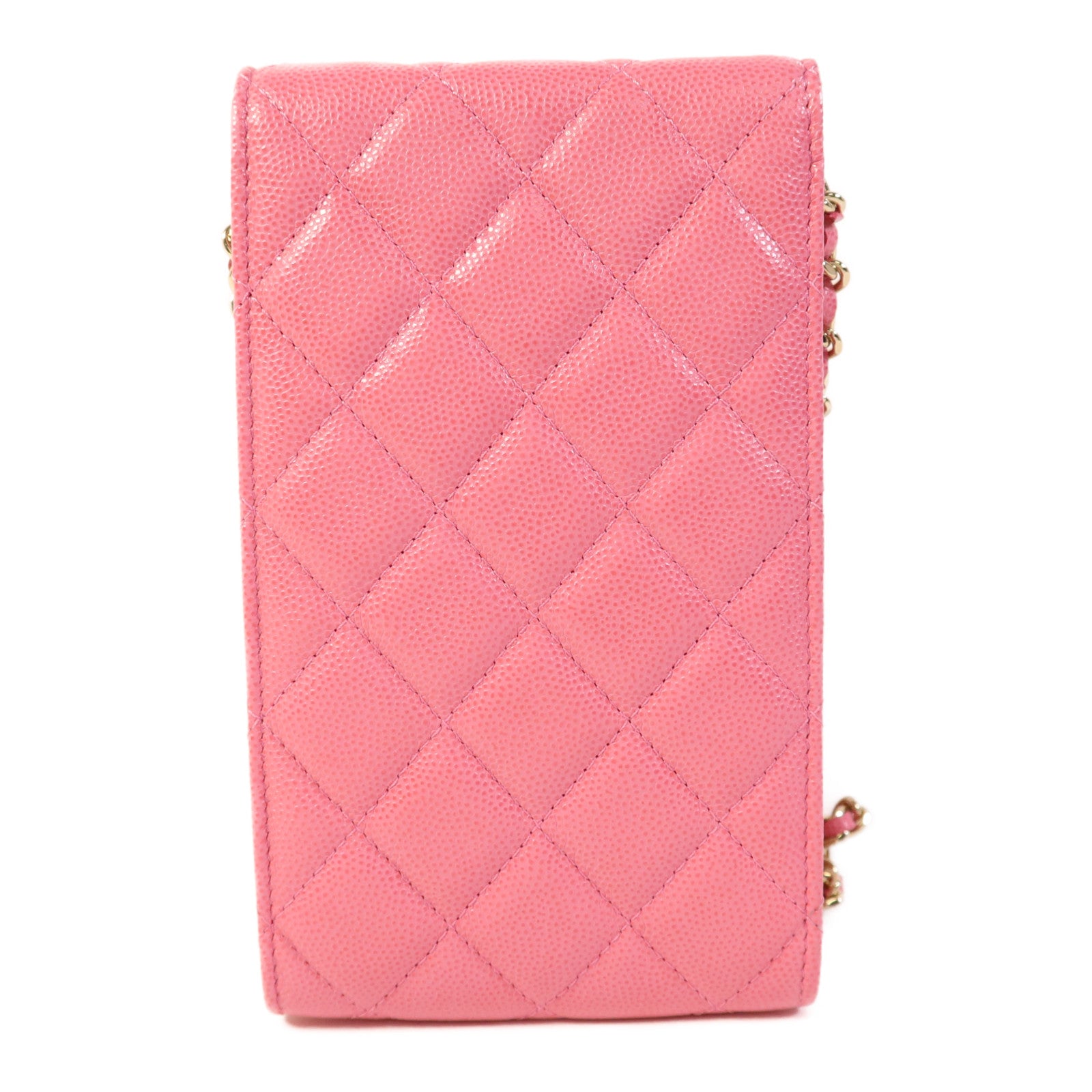 CHANEL 牛皮皮革Phone Holder金扣鏈帶肩背袋