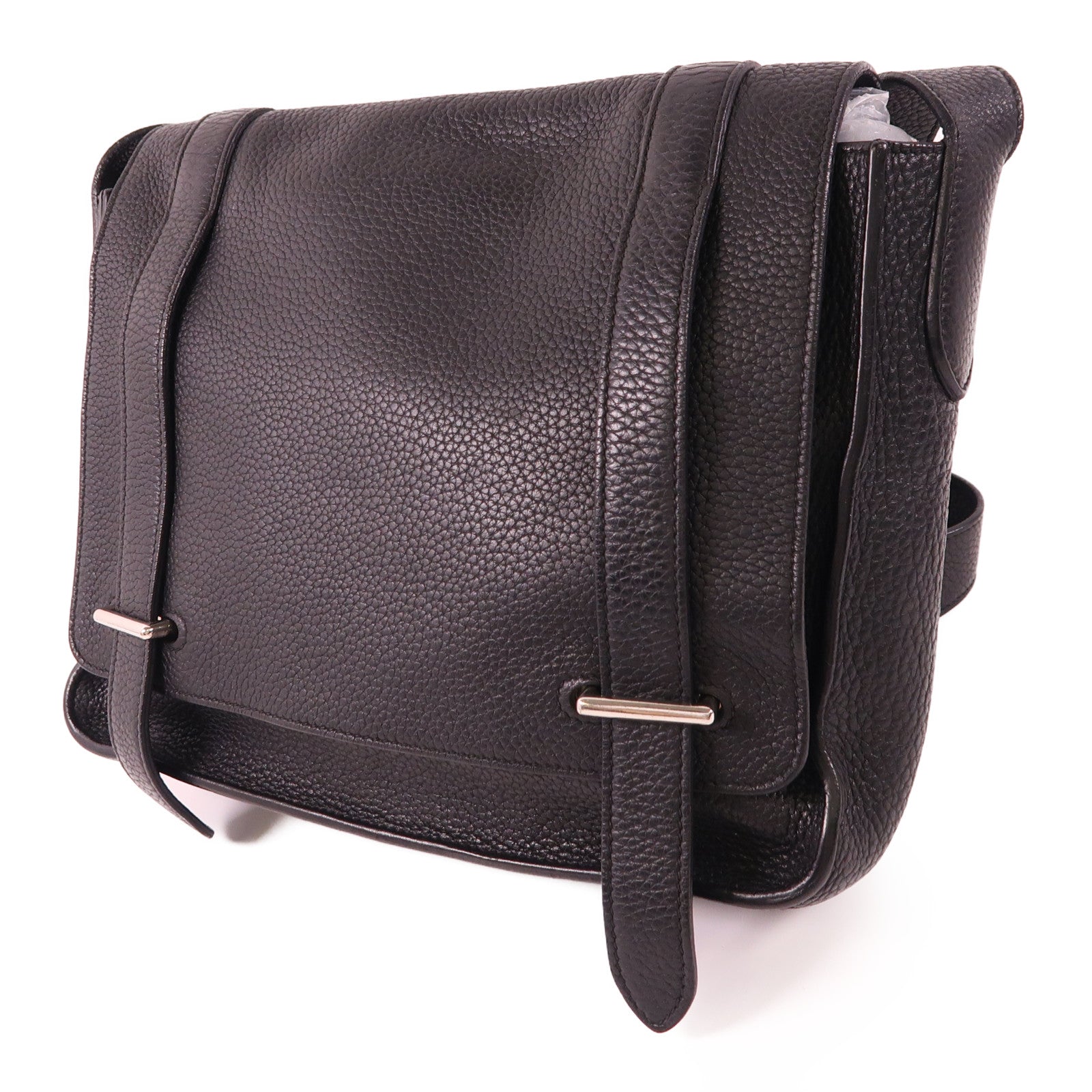 HERMES Clemence皮革Steve 27肩背袋89 Noir