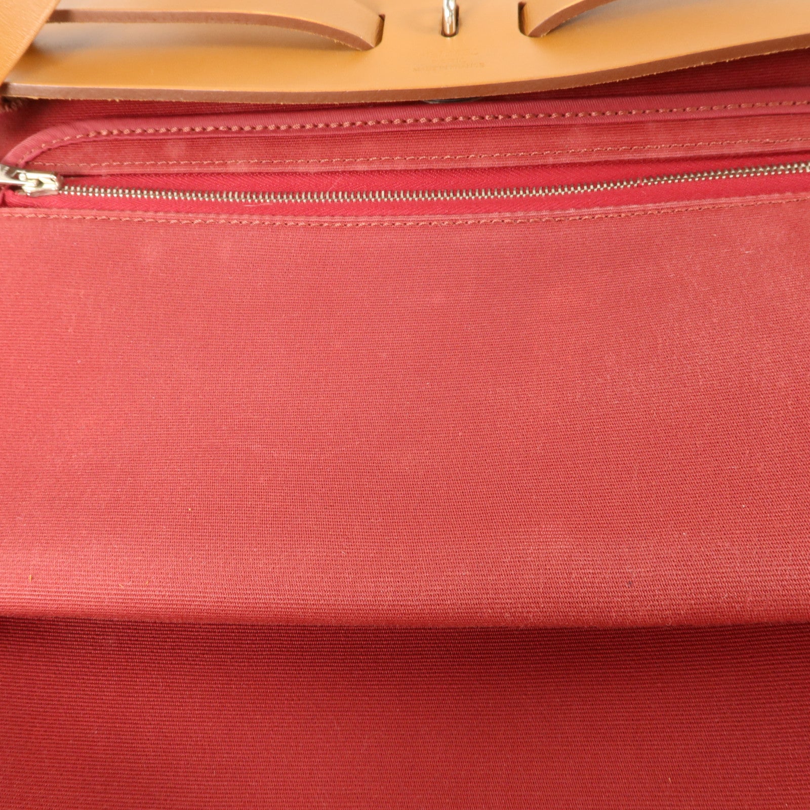 HERMES 帆布Herbag PM手挽肩背兩用袋Rubis/Fauve