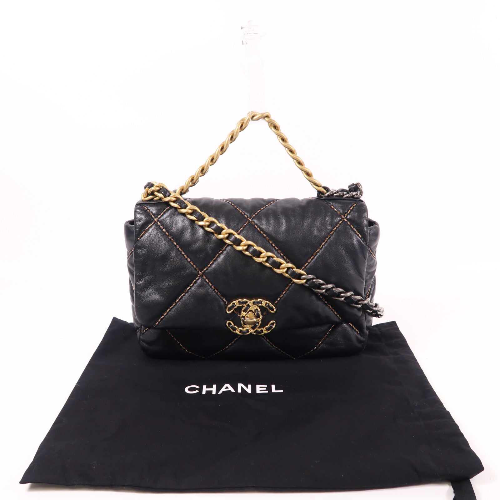 CHANEL 羊皮皮革Chanel 19手挽肩背兩用袋