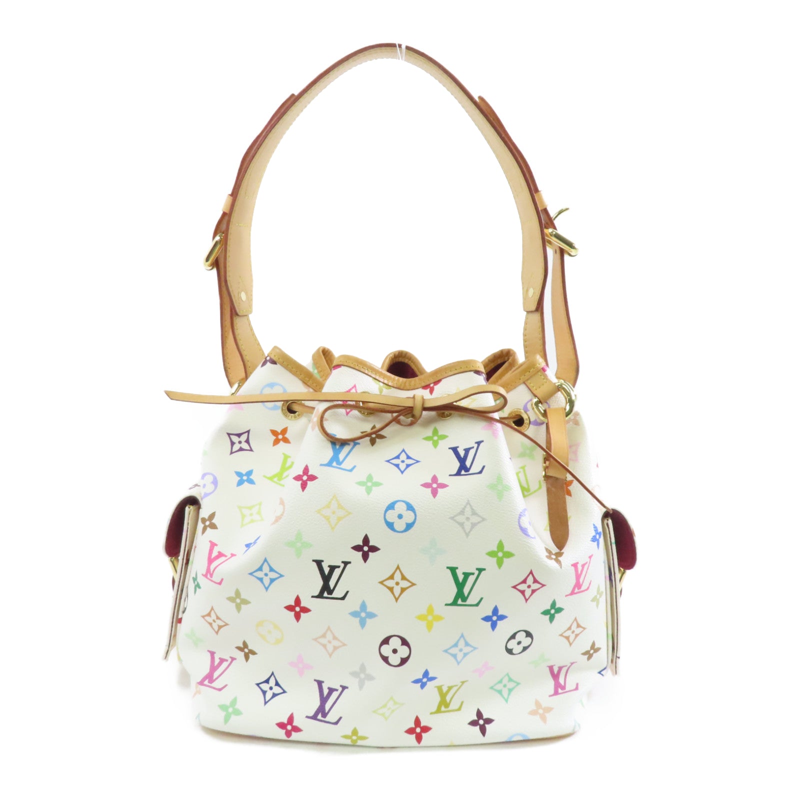 LOUIS VUITTON Monogram Multicolore Petit Noe金扣肩背袋白色/彩色