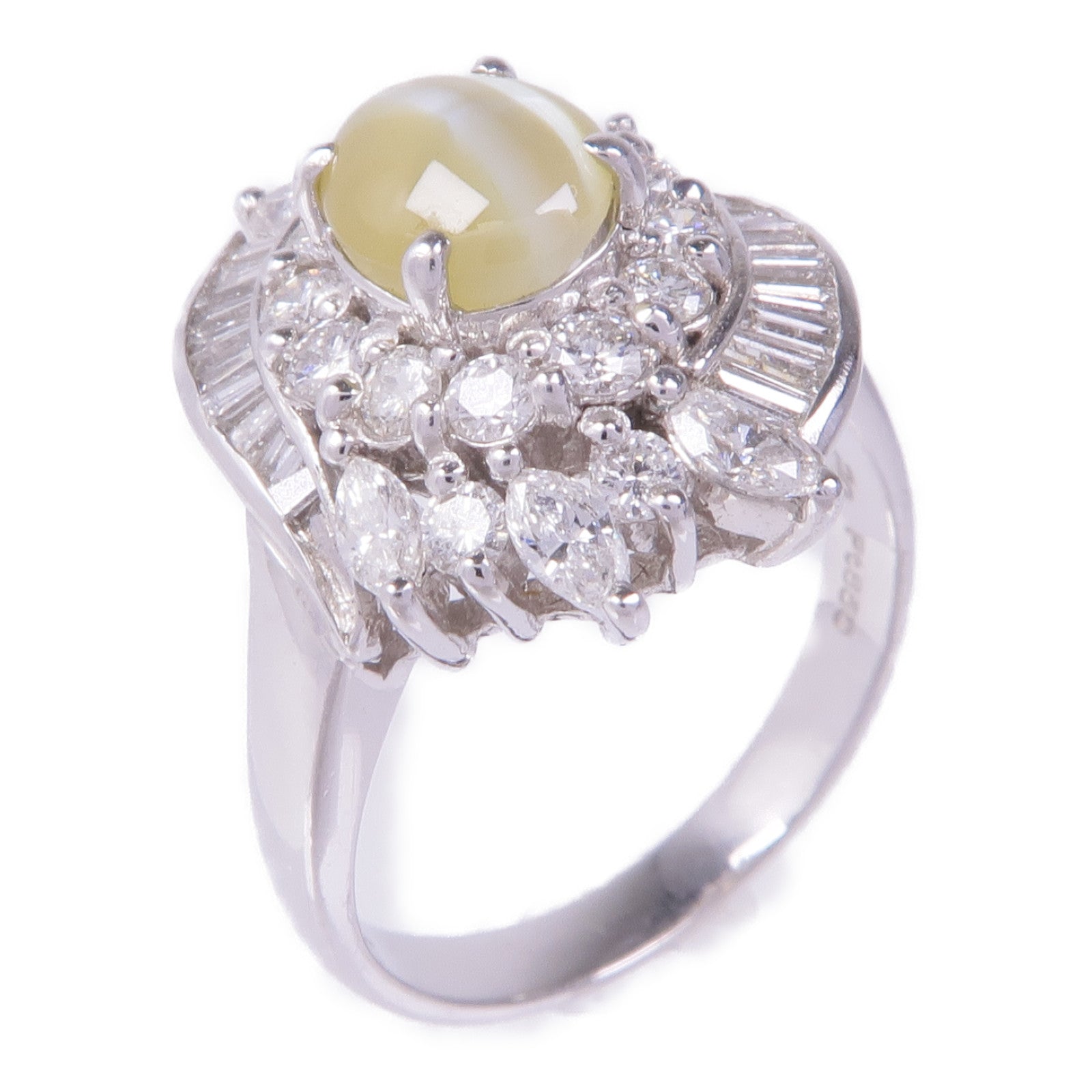 JEWELRY PT900鉑金Ruby Diamond Ring紅寶石/鑽石戒指US#6.25