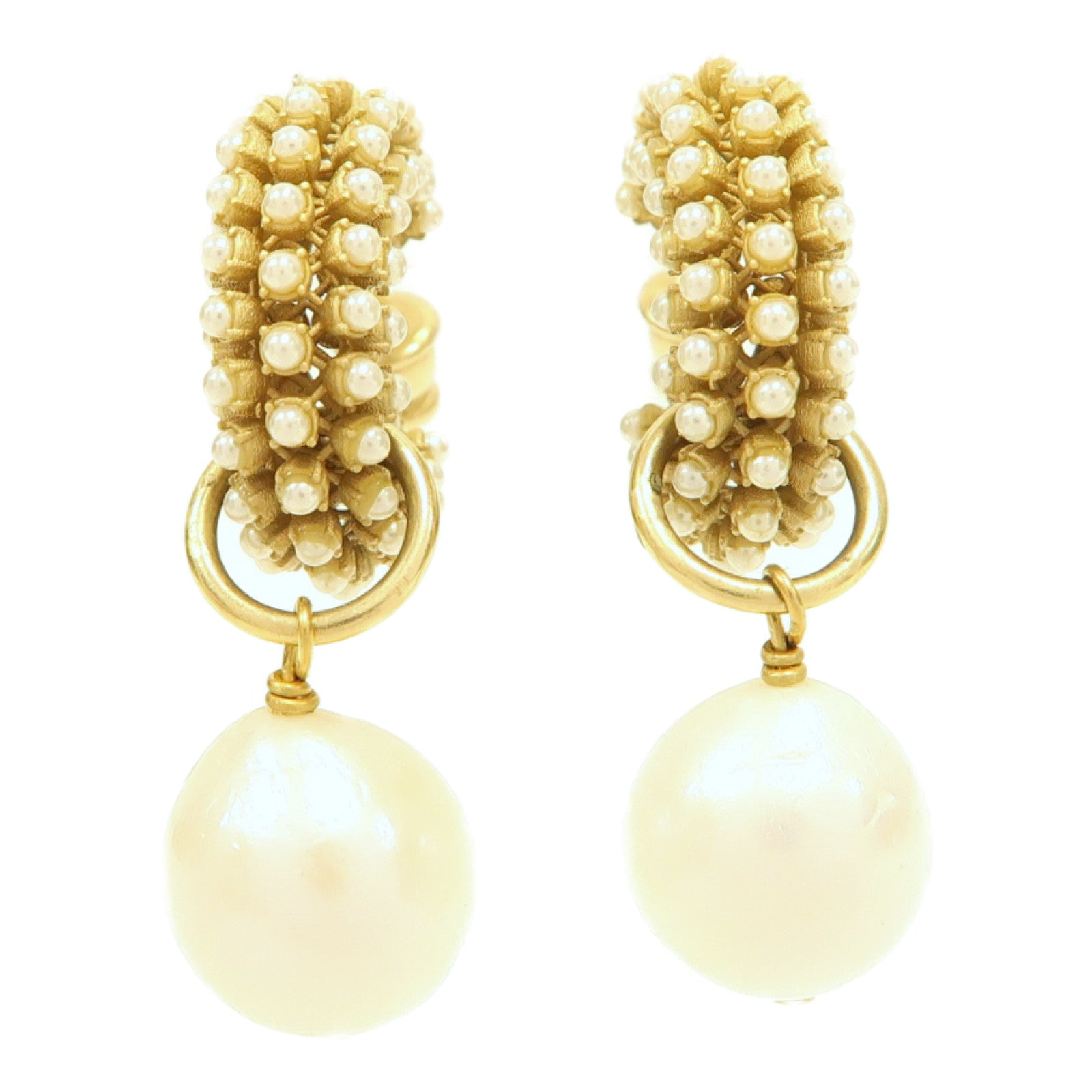 Dior 金屬Earrings耳環金色/白色
