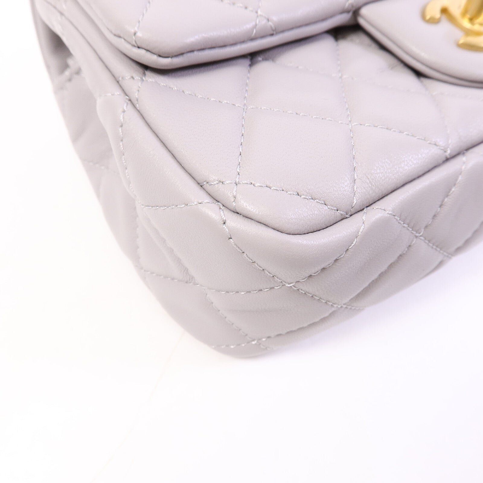 CHANEL 羊皮皮革Classic Flap 20 Golden Ball鏈帶手挽肩背兩用袋