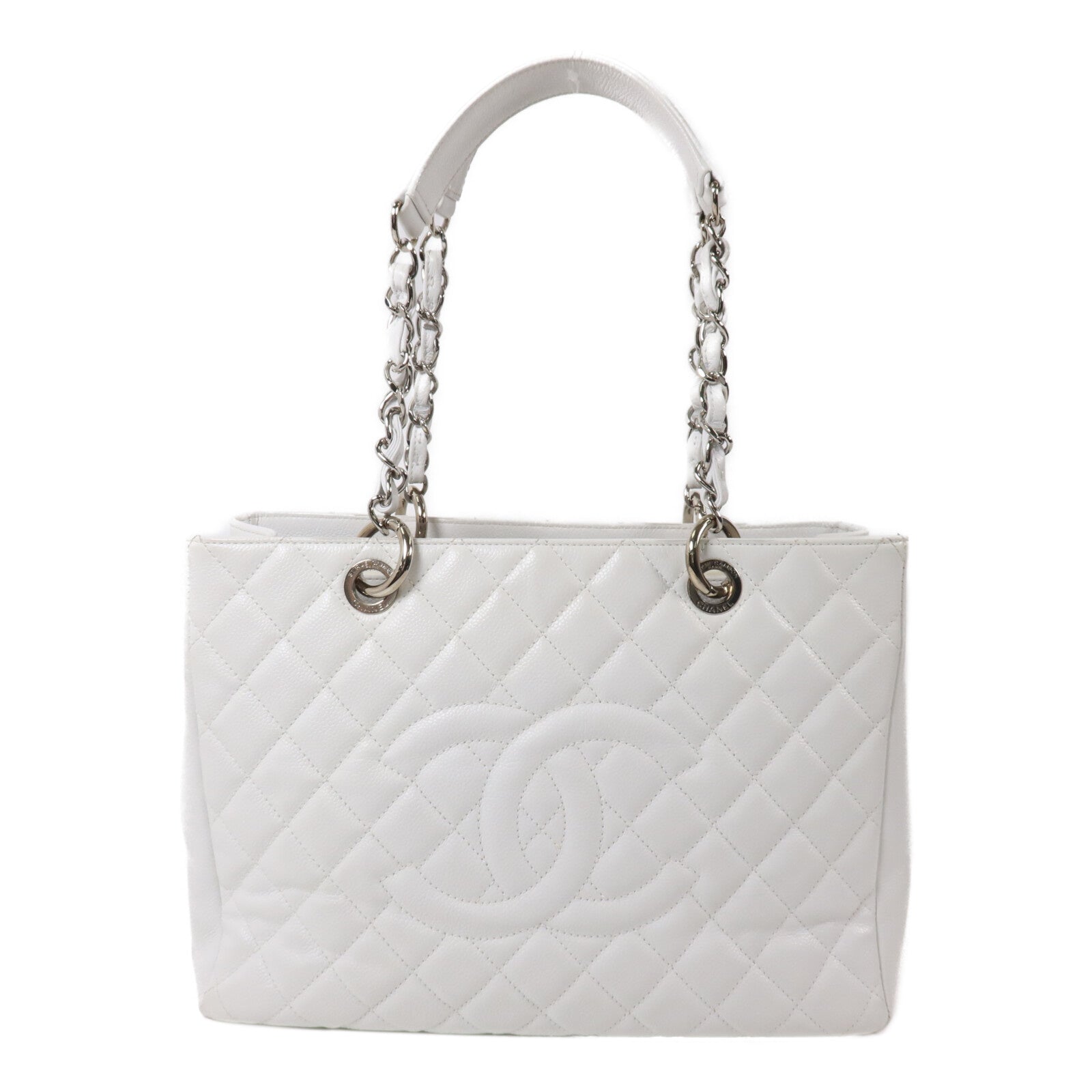 CHANEL 牛皮皮革GST Grand Shopping Tote Bag鏈帶肩背袋