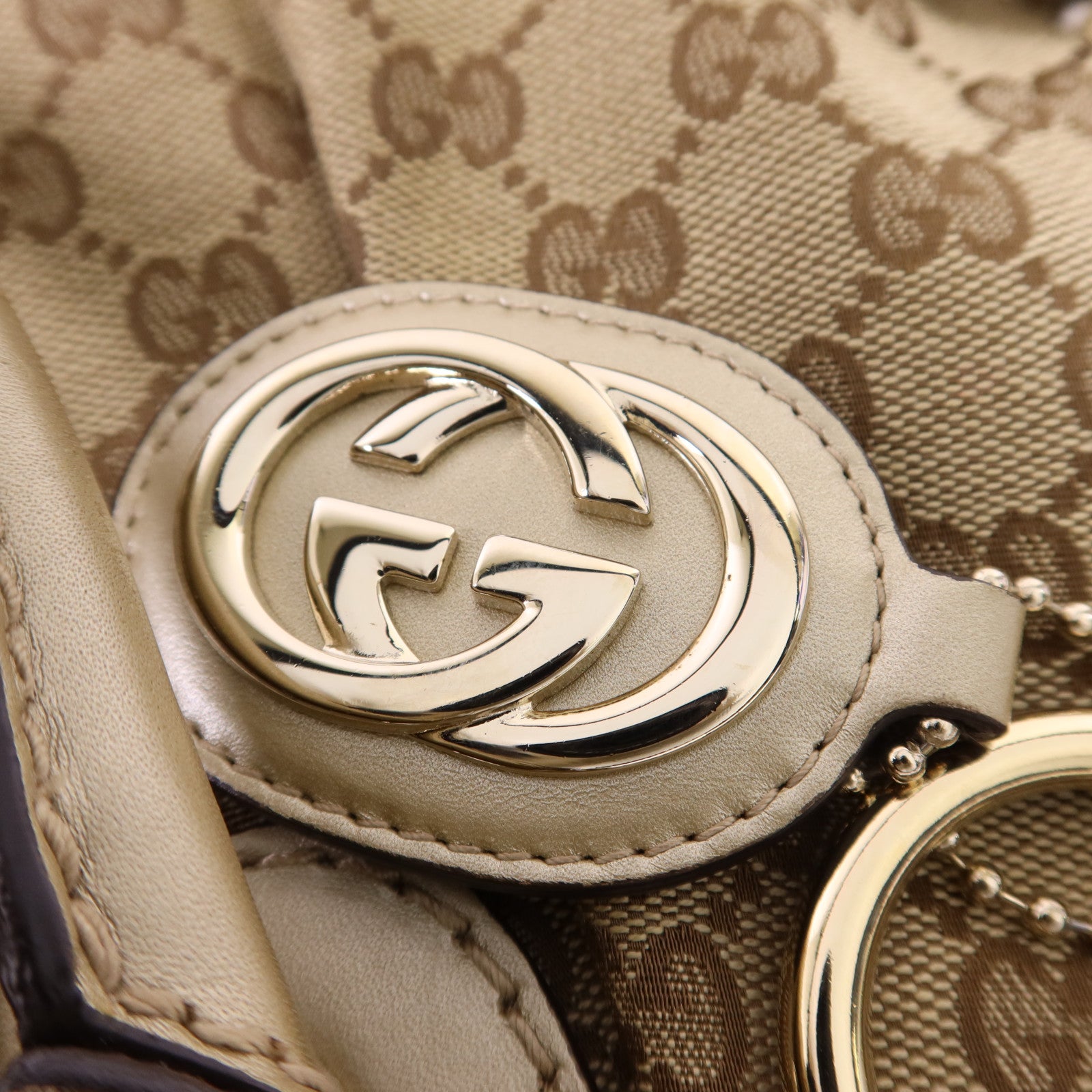 GUCCI 帆布2 Way Shoulder Bag金扣手挽肩背兩用袋