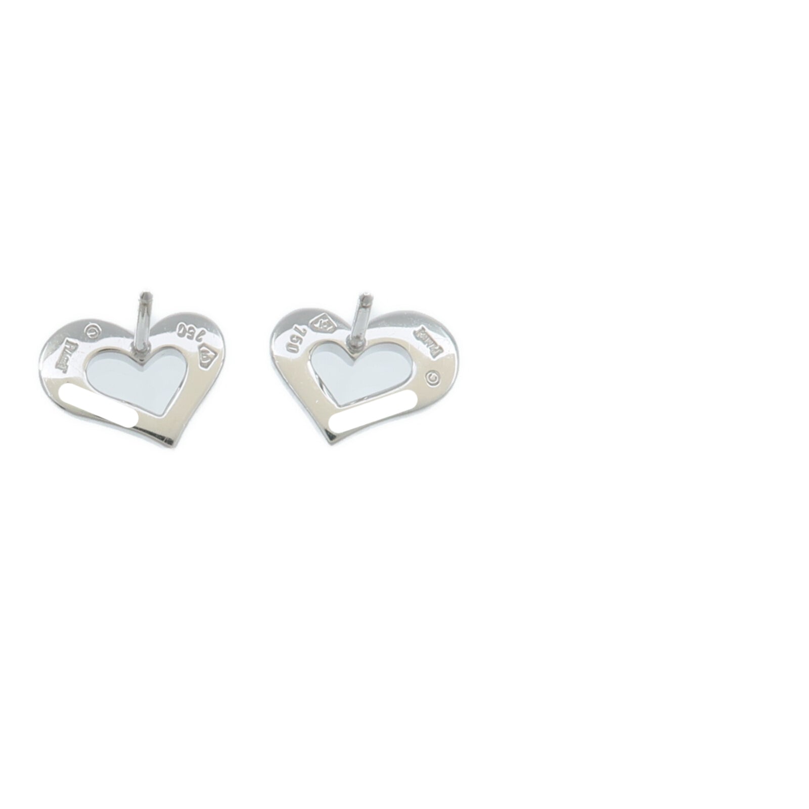 PIAGET 18K白金Stud Earrings Heart耳環