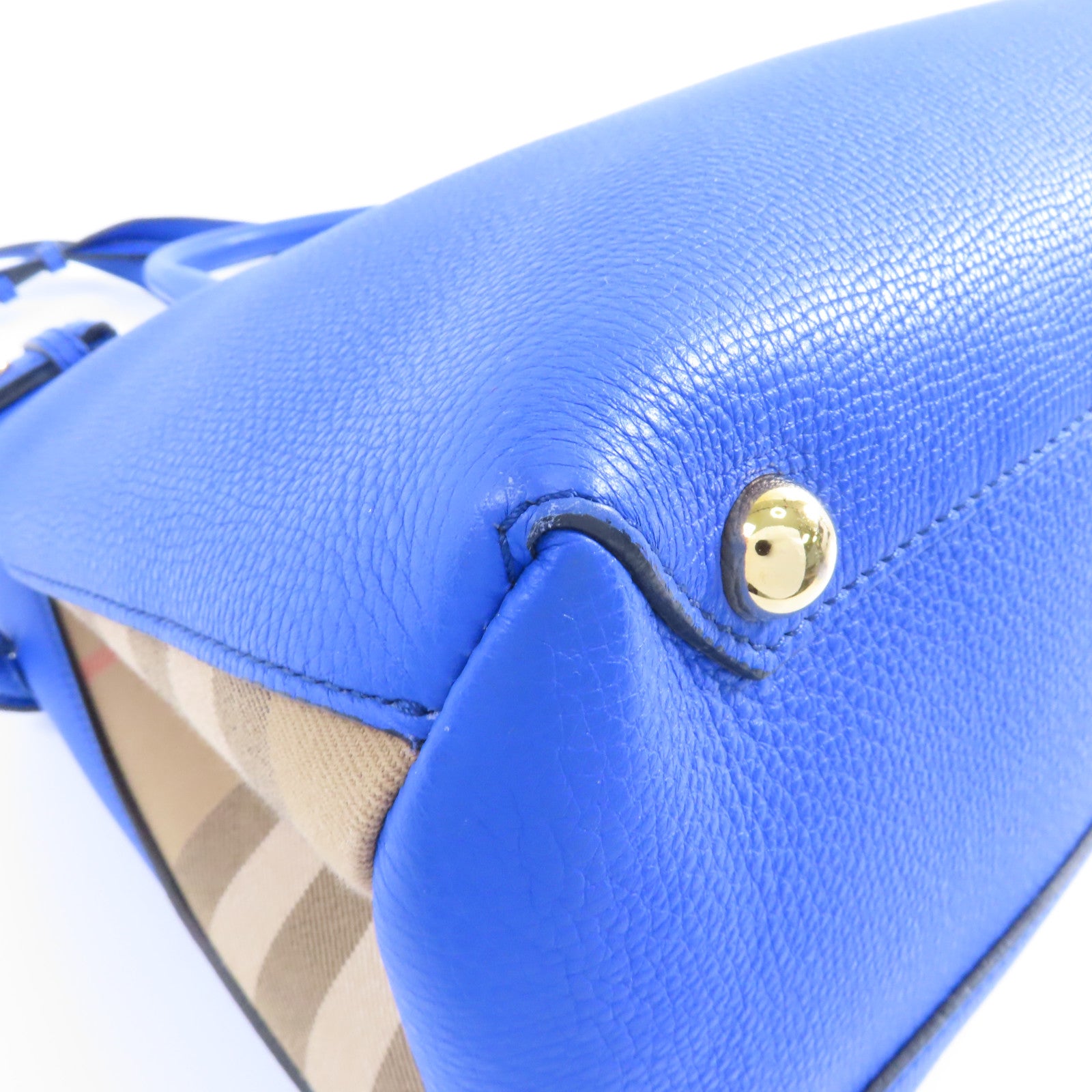 BURBERRY 牛皮皮革2way Shoulder Bag金扣手挽肩背兩用袋藍色