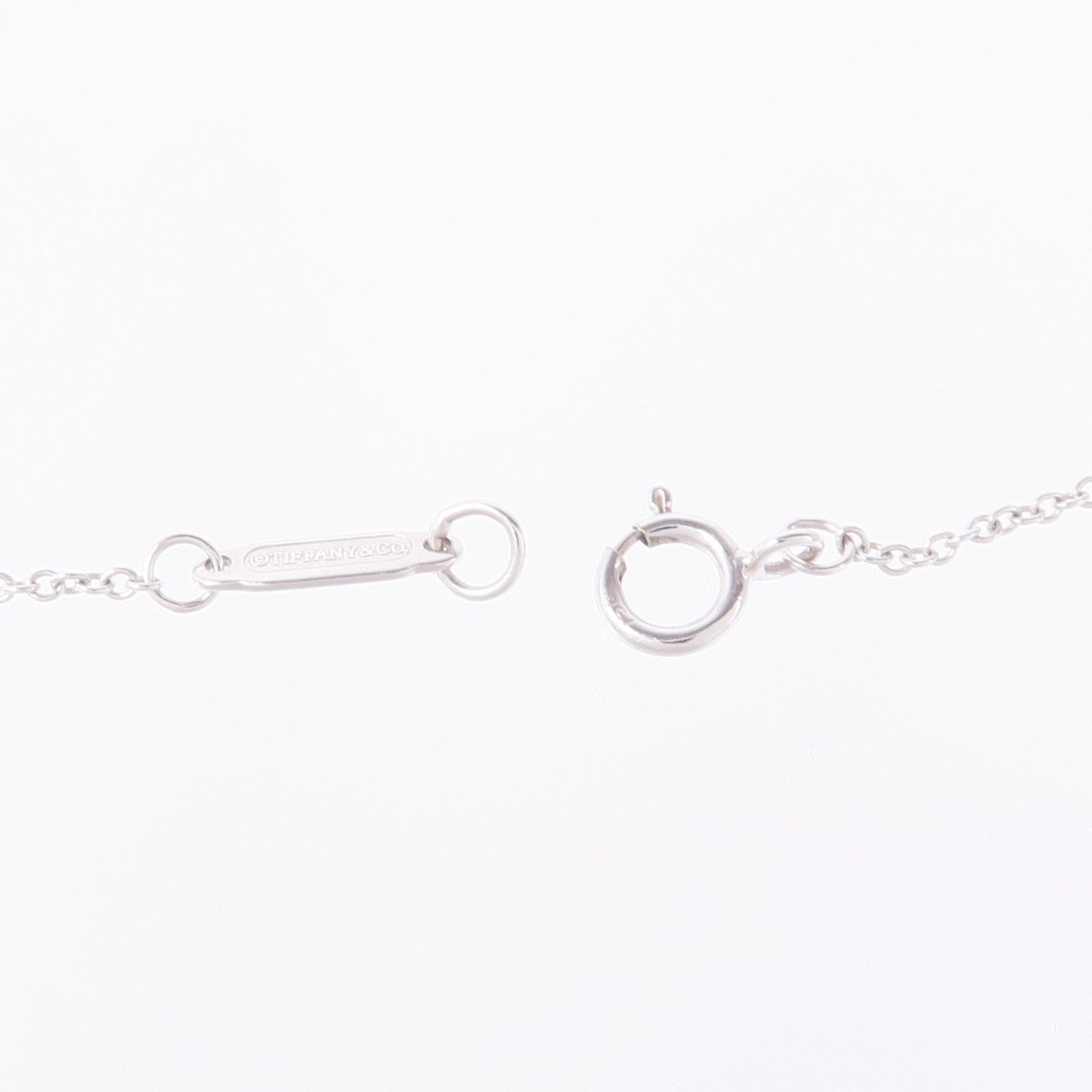 TIFFANY＆CO 18K白金Heart Lock Pendant鑽石項鍊