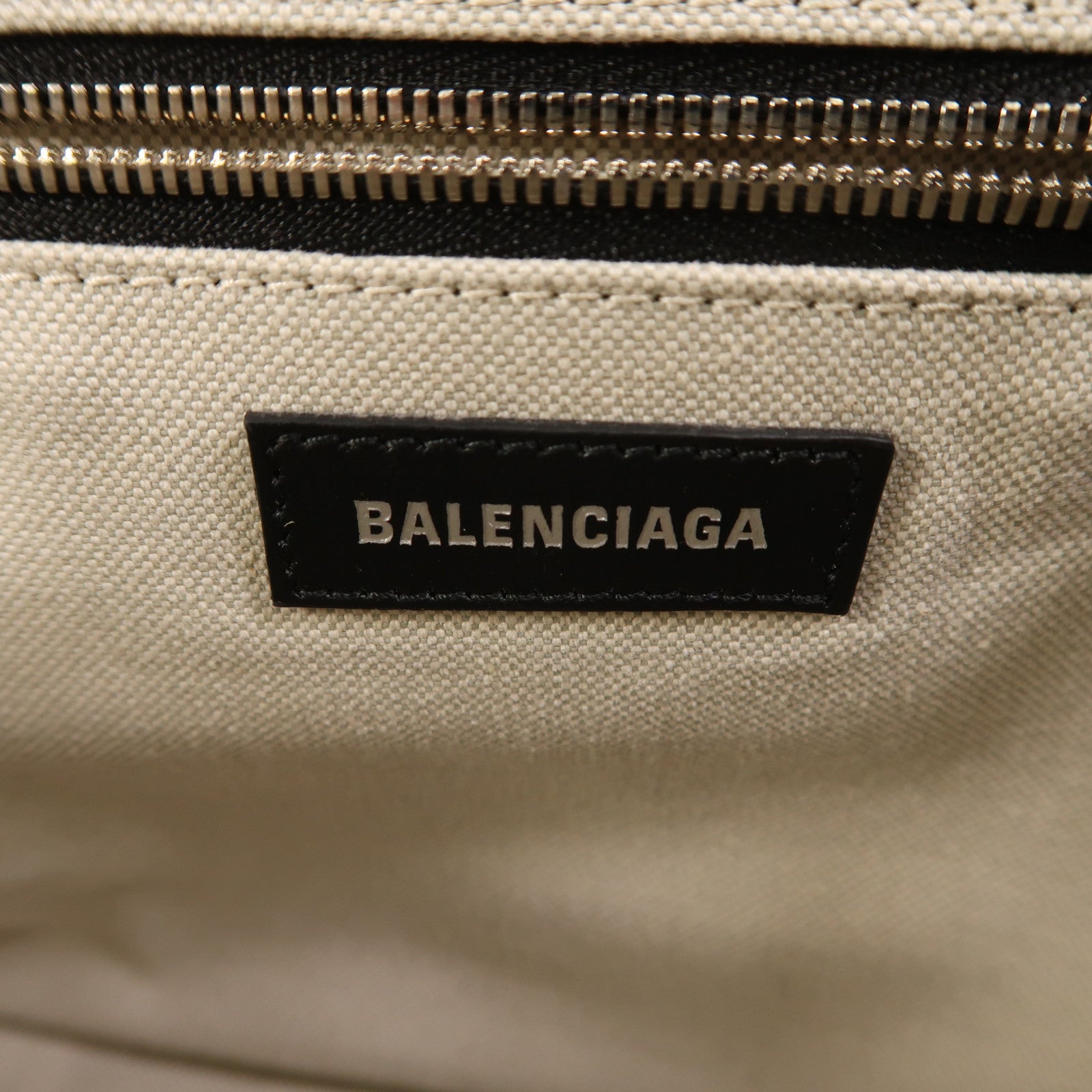 BALENCIAGA 帆布Biarritz銀扣手挽肩背兩用袋