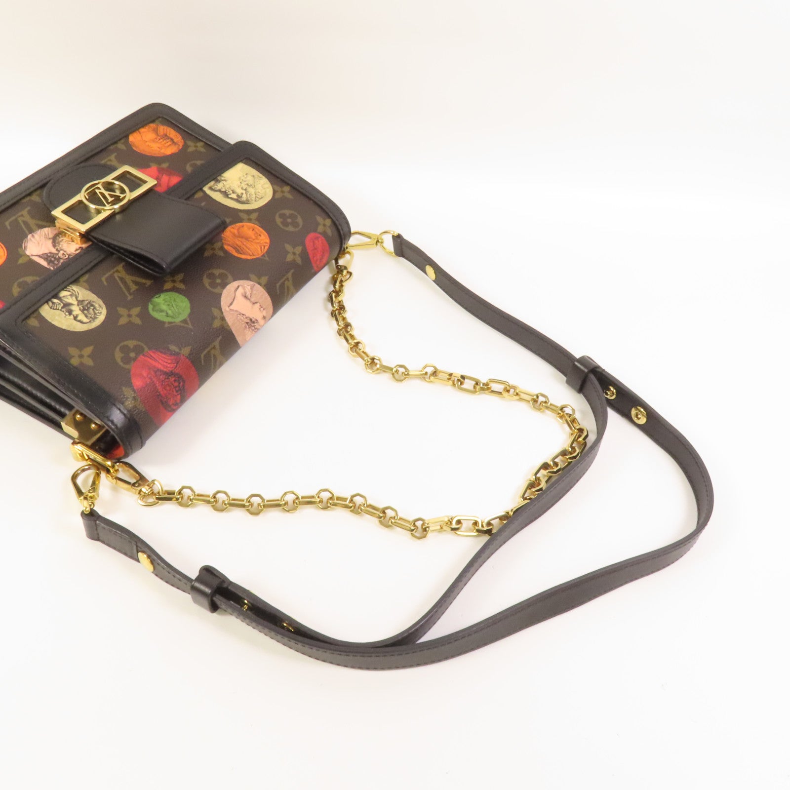 LOUIS VUITTON Monogram LV x Fornasetti Dauphine金扣手挽肩背兩用袋