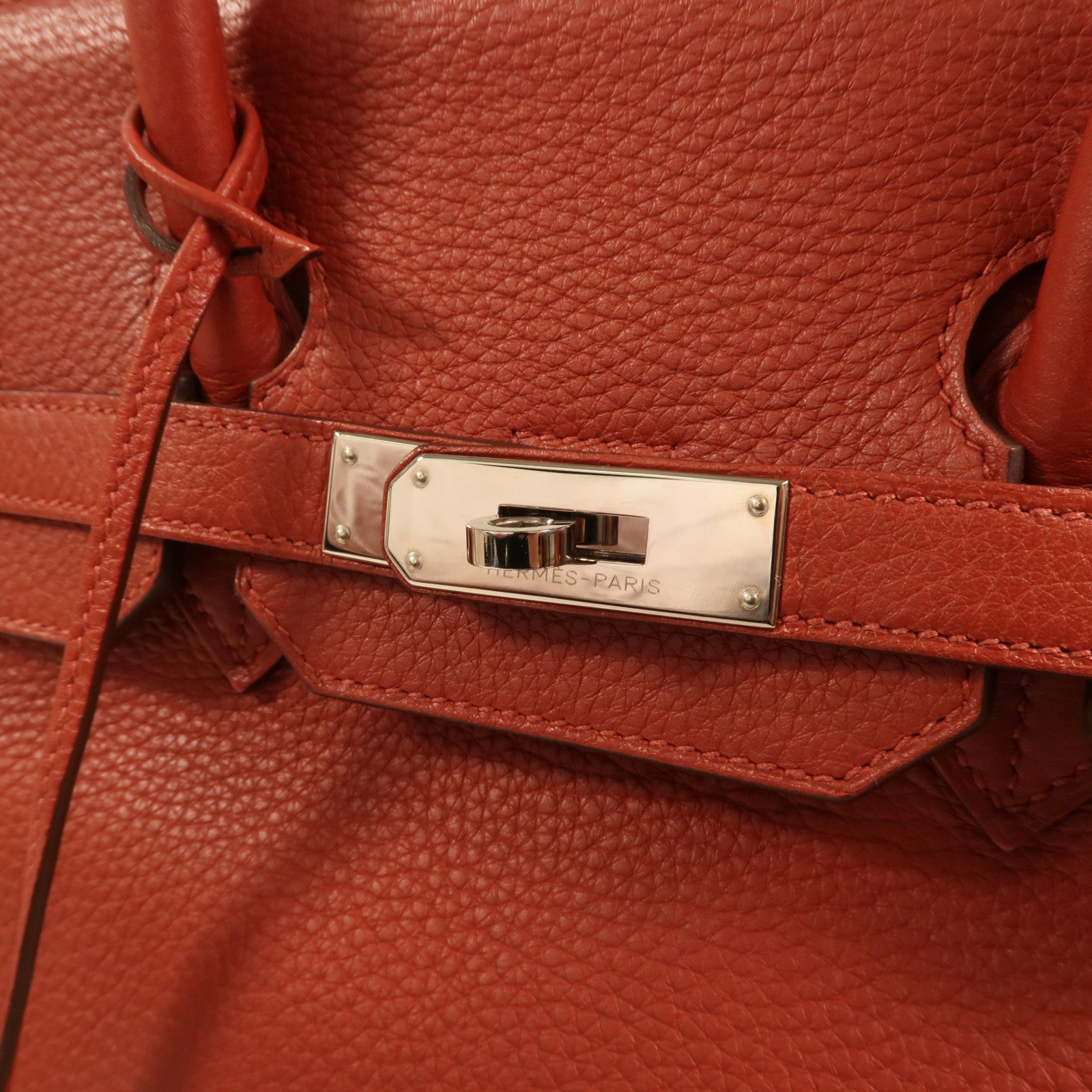 HERMES Togo皮革Birkin 35銀扣手挽袋Terre Battue