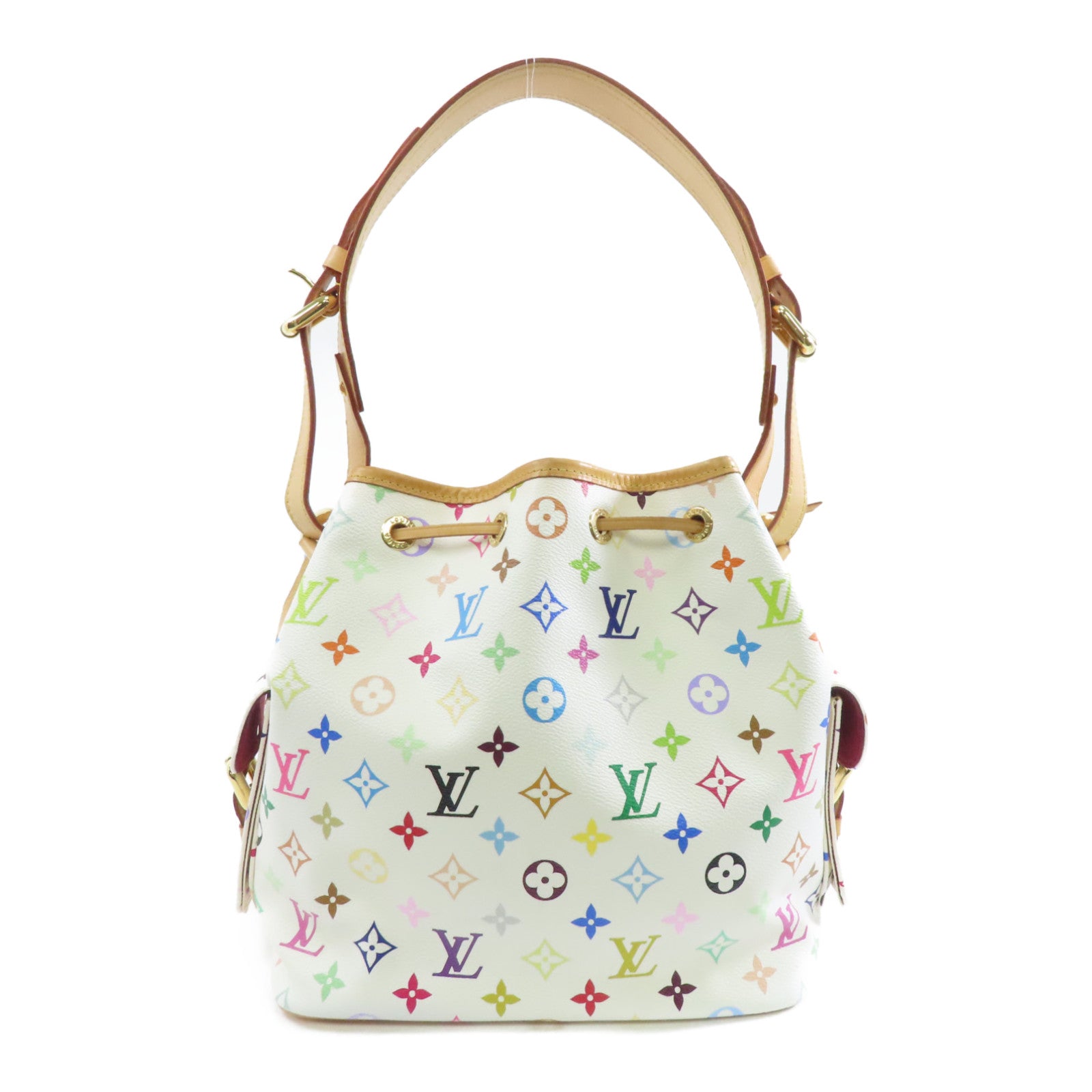 LOUIS VUITTON Monogram Multicolore Petit Noe金扣肩背袋白色/彩色