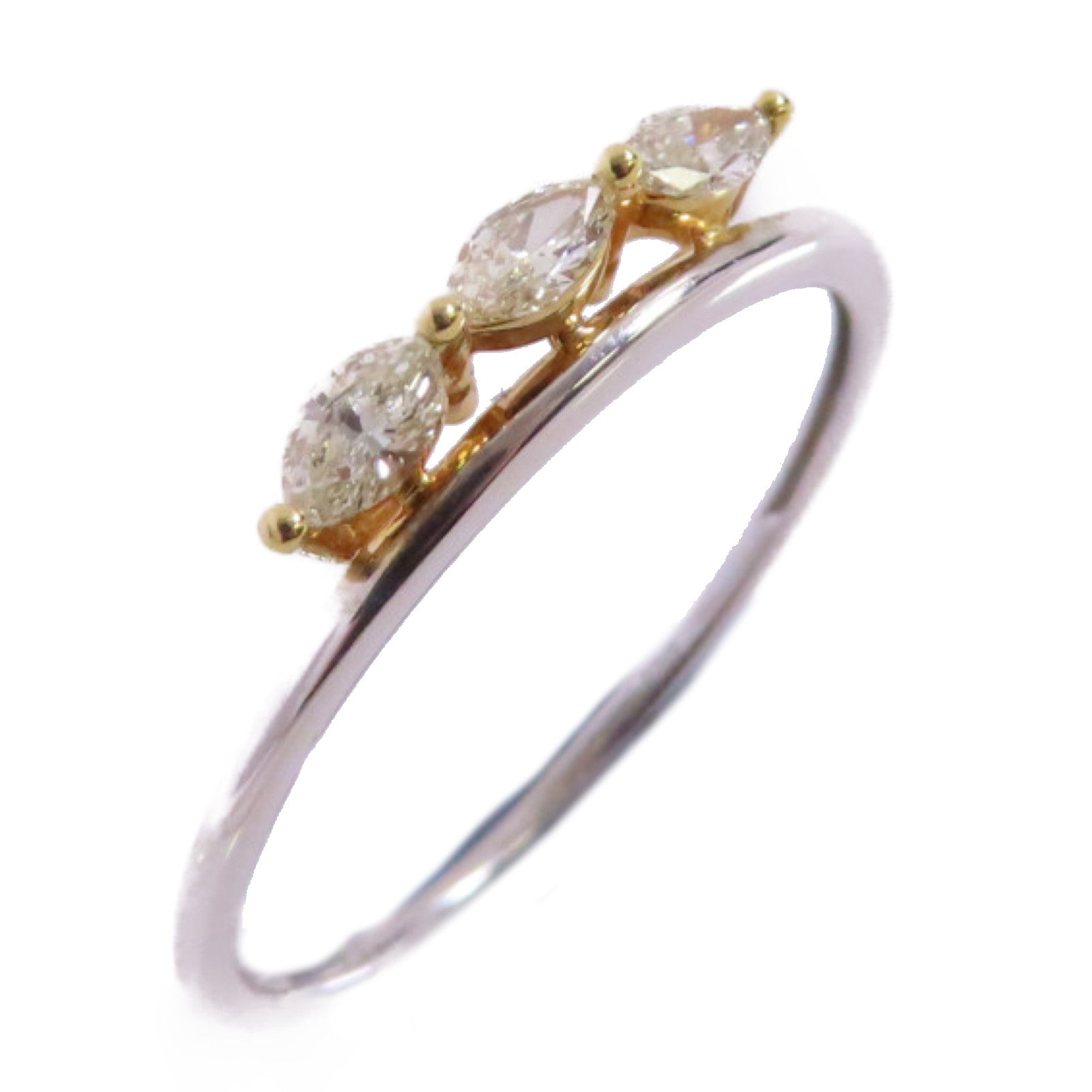 JEWELRY 18K白金/黃金Diamond Ring 0.22ct鑽石戒指US#7.25
