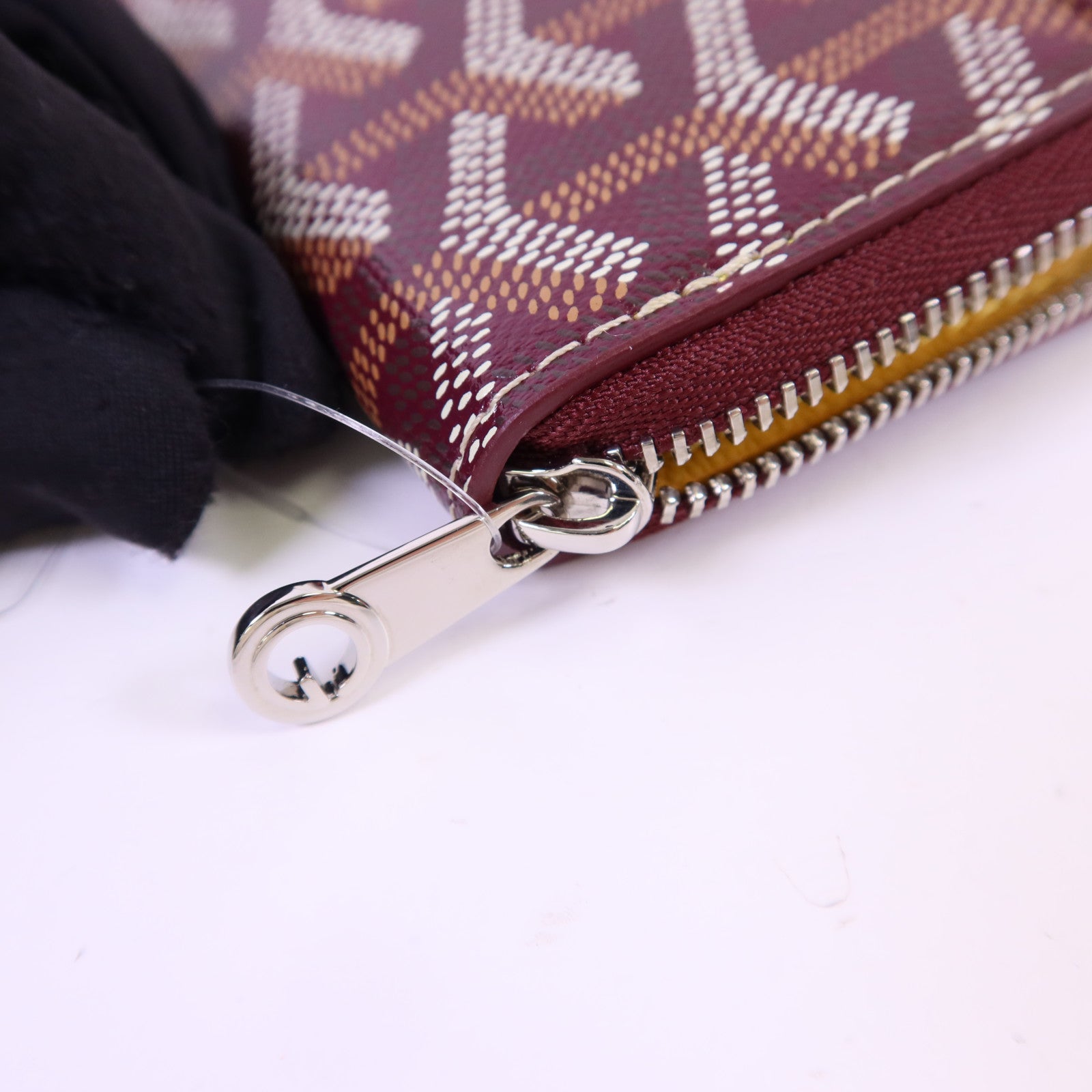 GOYARD 塗層帆布/牛皮皮革Matignon Mini Wallet銀扣錢包