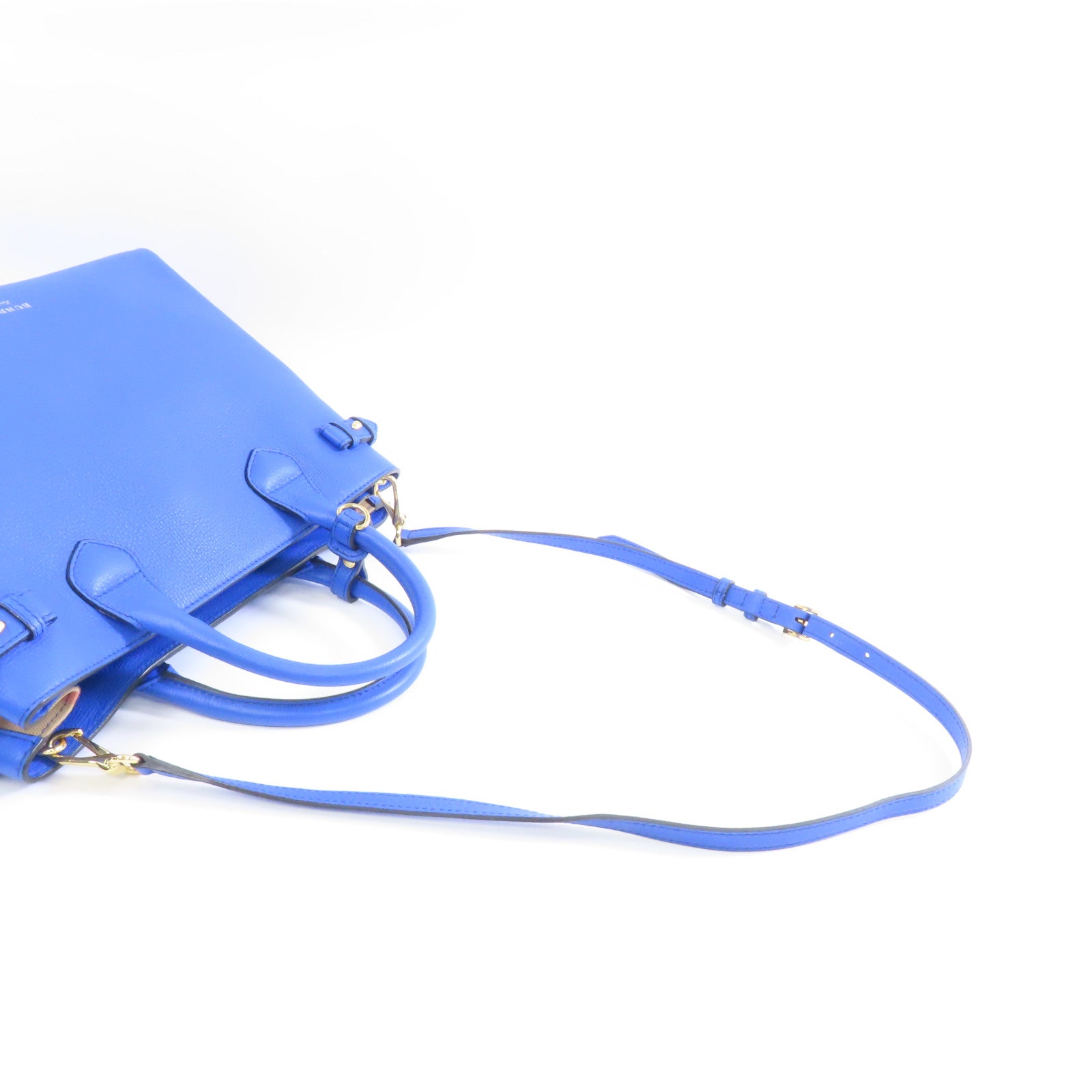 BURBERRY 牛皮皮革2way Shoulder Bag金扣手挽肩背兩用袋藍色