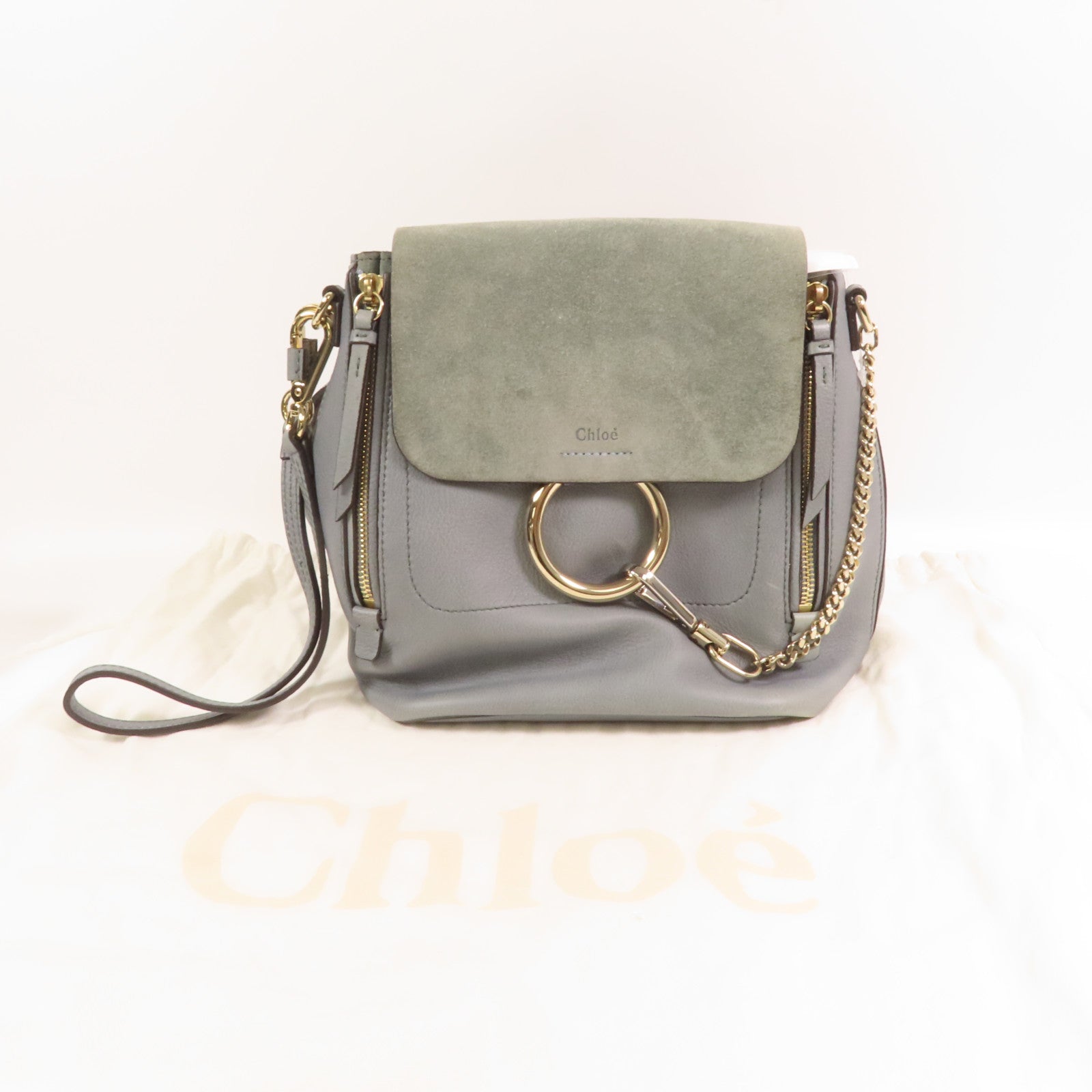 Chloe 【激減優惠】牛皮皮革/麂皮皮革Faye Backpack金扣背包肩背兩用袋