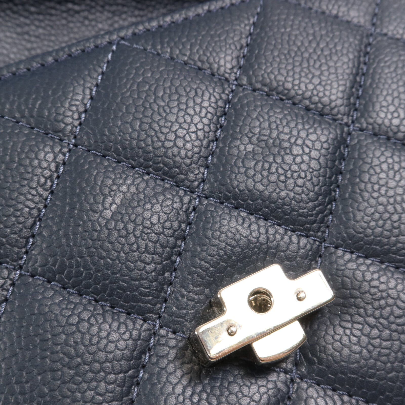 CHANEL 牛皮皮革Chain Shoulder銀扣鏈帶肩背袋