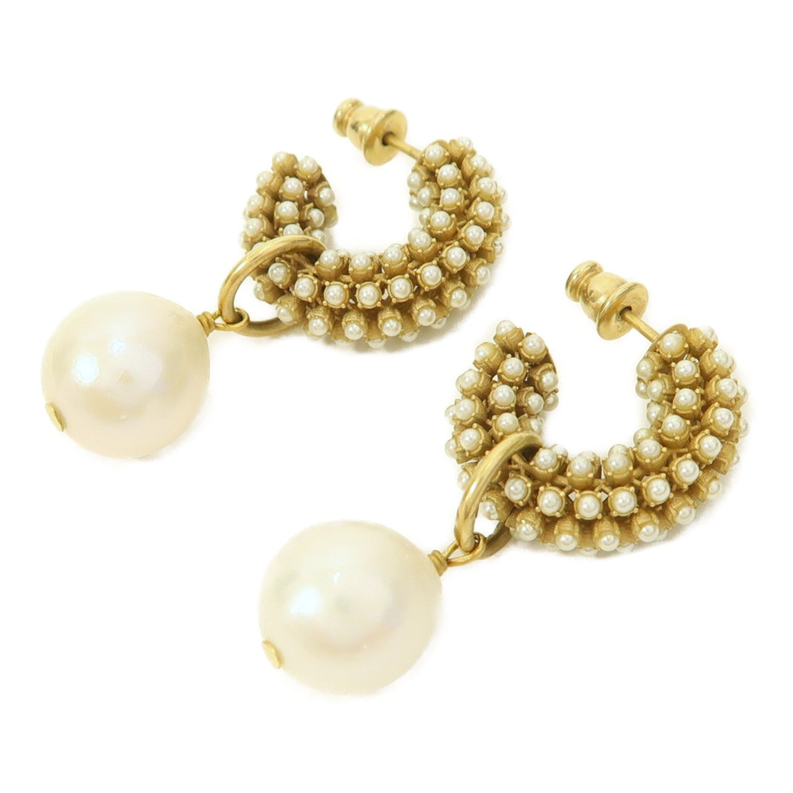 Dior 金屬Earrings耳環金色/白色