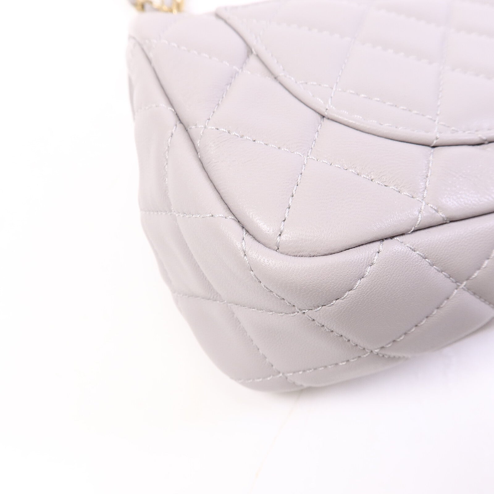 CHANEL 羊皮皮革Classic Flap 20 Golden Ball鏈帶手挽肩背兩用袋