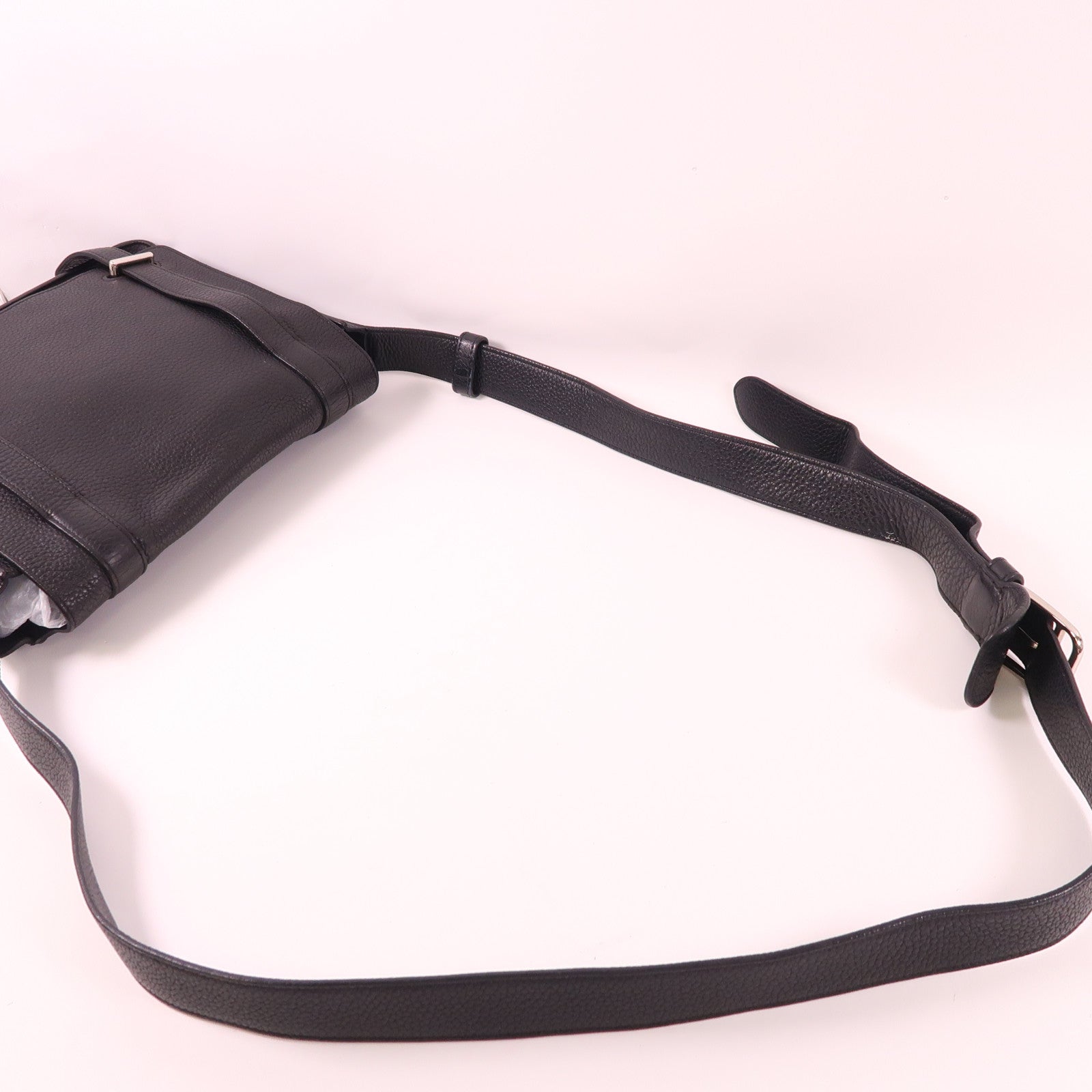 HERMES Clemence皮革Steve 27肩背袋89 Noir