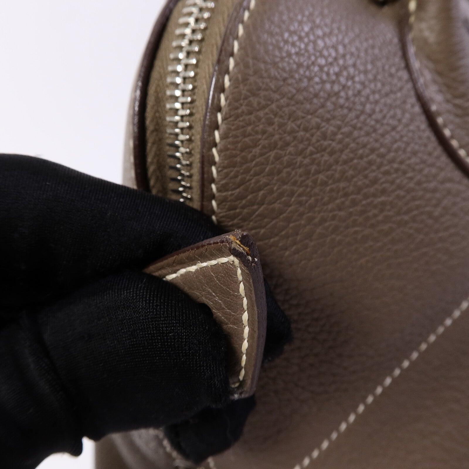 HERMES Clemence皮革Bolide 31手挽袋Etoupe