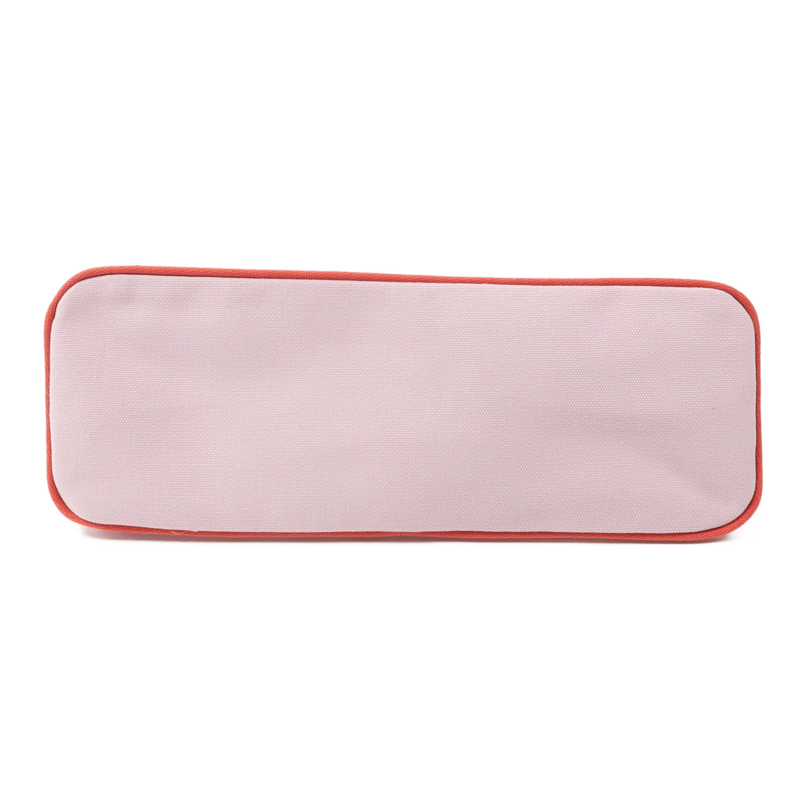 HERMES 帆布Trousse Bolide銀扣手拿包粉紅色