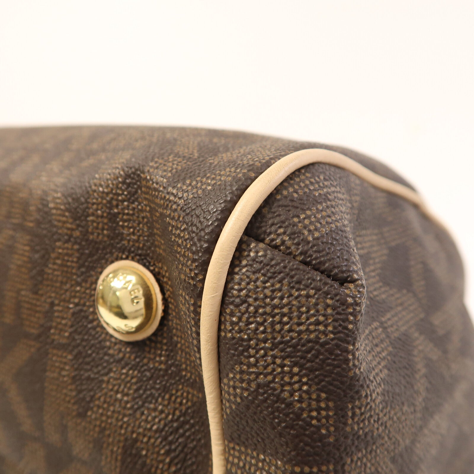 Michael Kors 塗層帆布Grayson金扣手挽袋