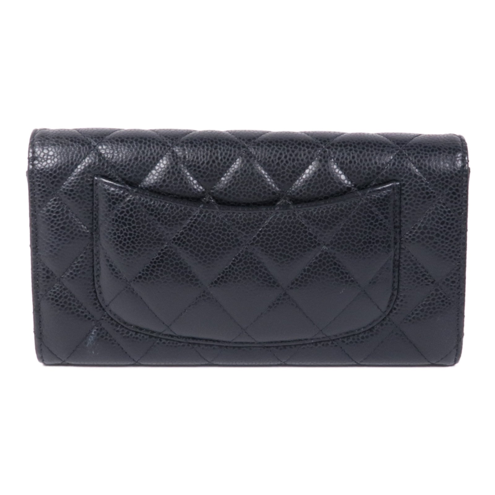 CHANEL 牛皮皮革Long Wallet金扣長錢包